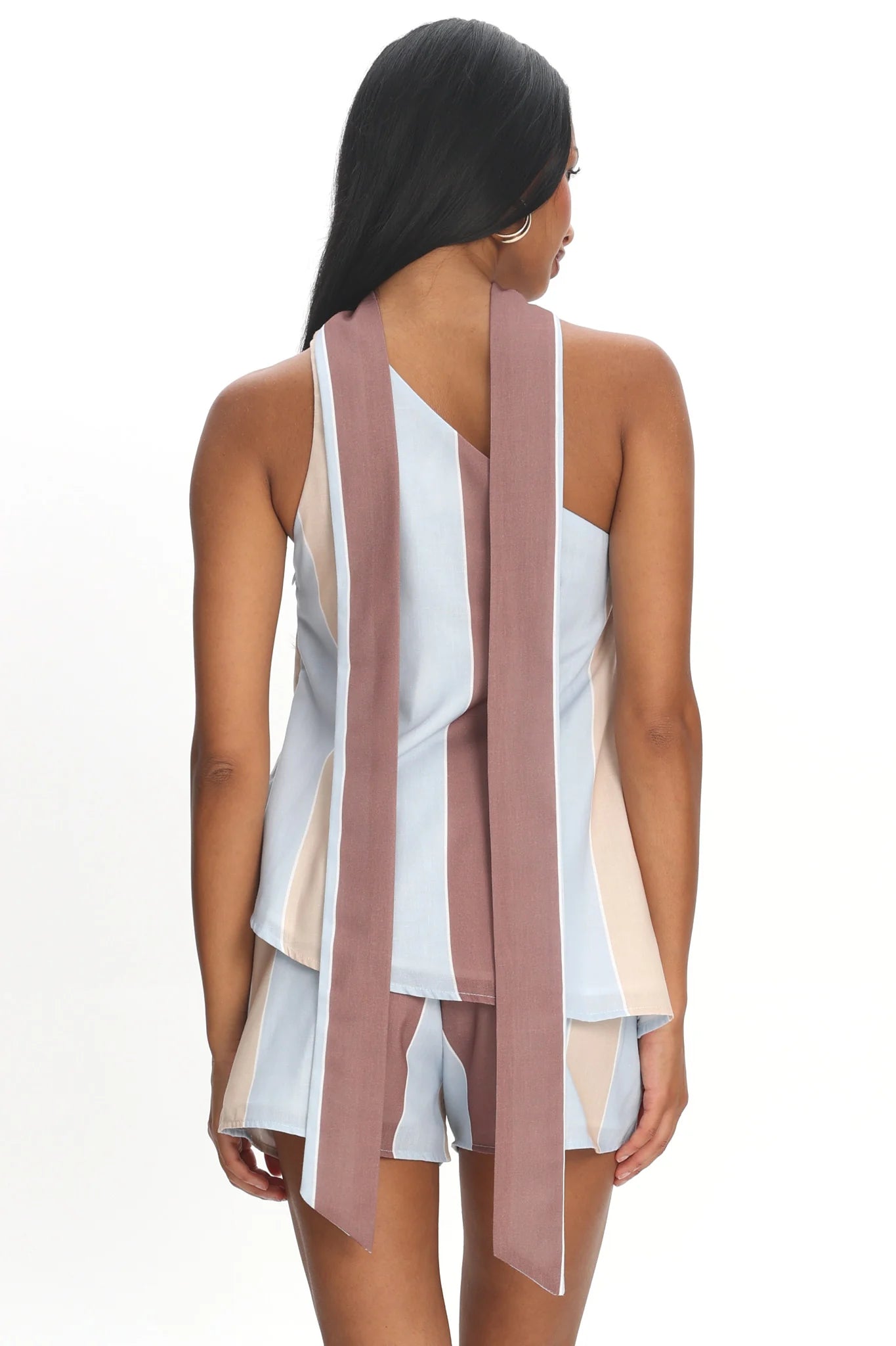 Petronella Side Pocket Shorts Stripe