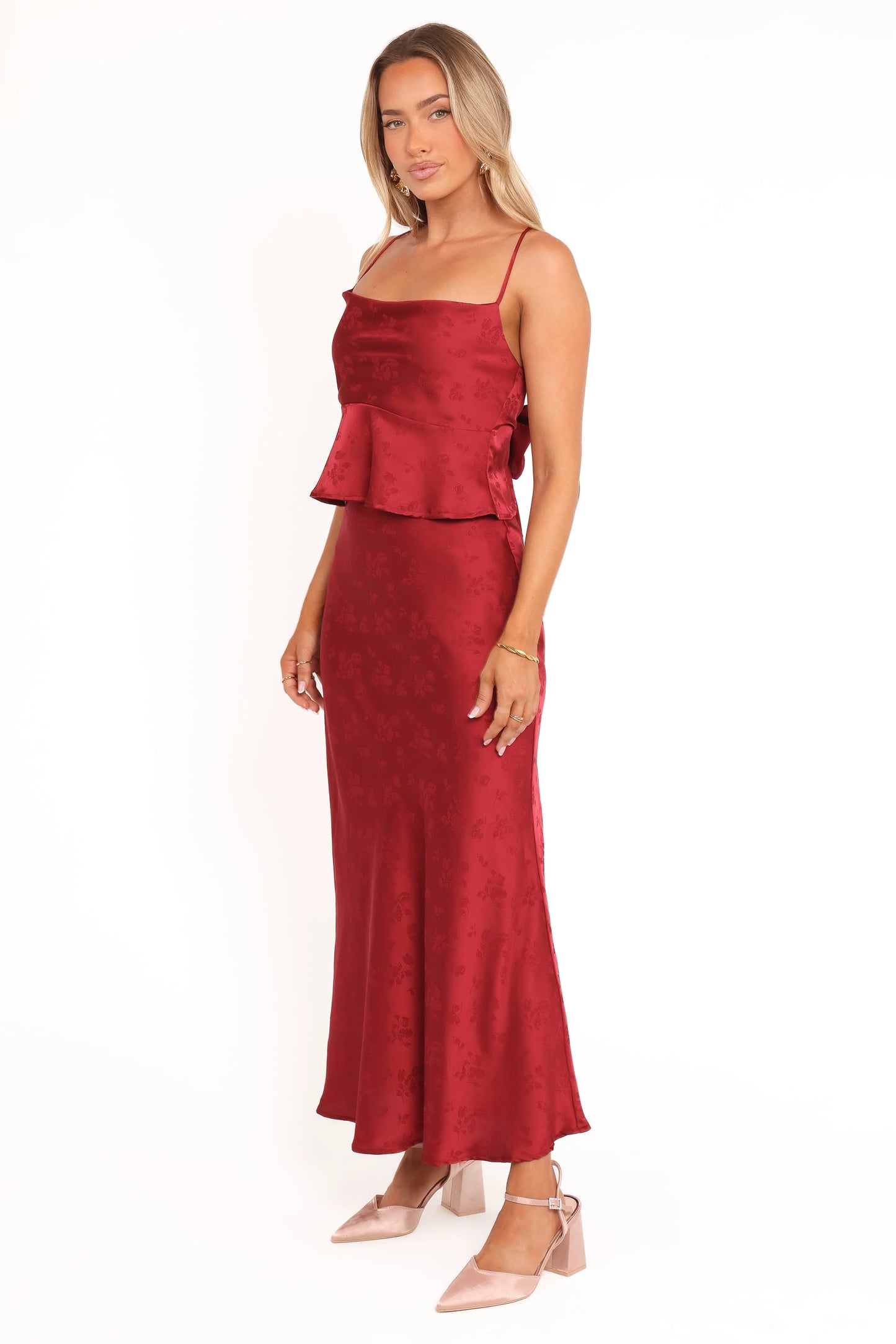 Belle Two Piece Set - Burgundy
