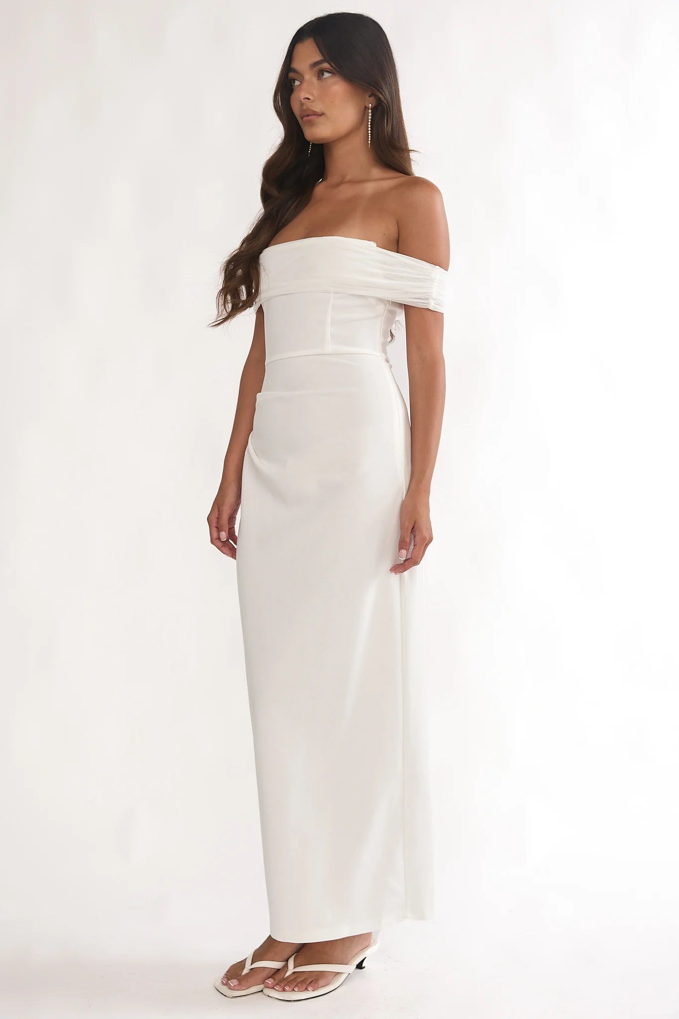Love Languages Off-Shoulder Maxi Dress White