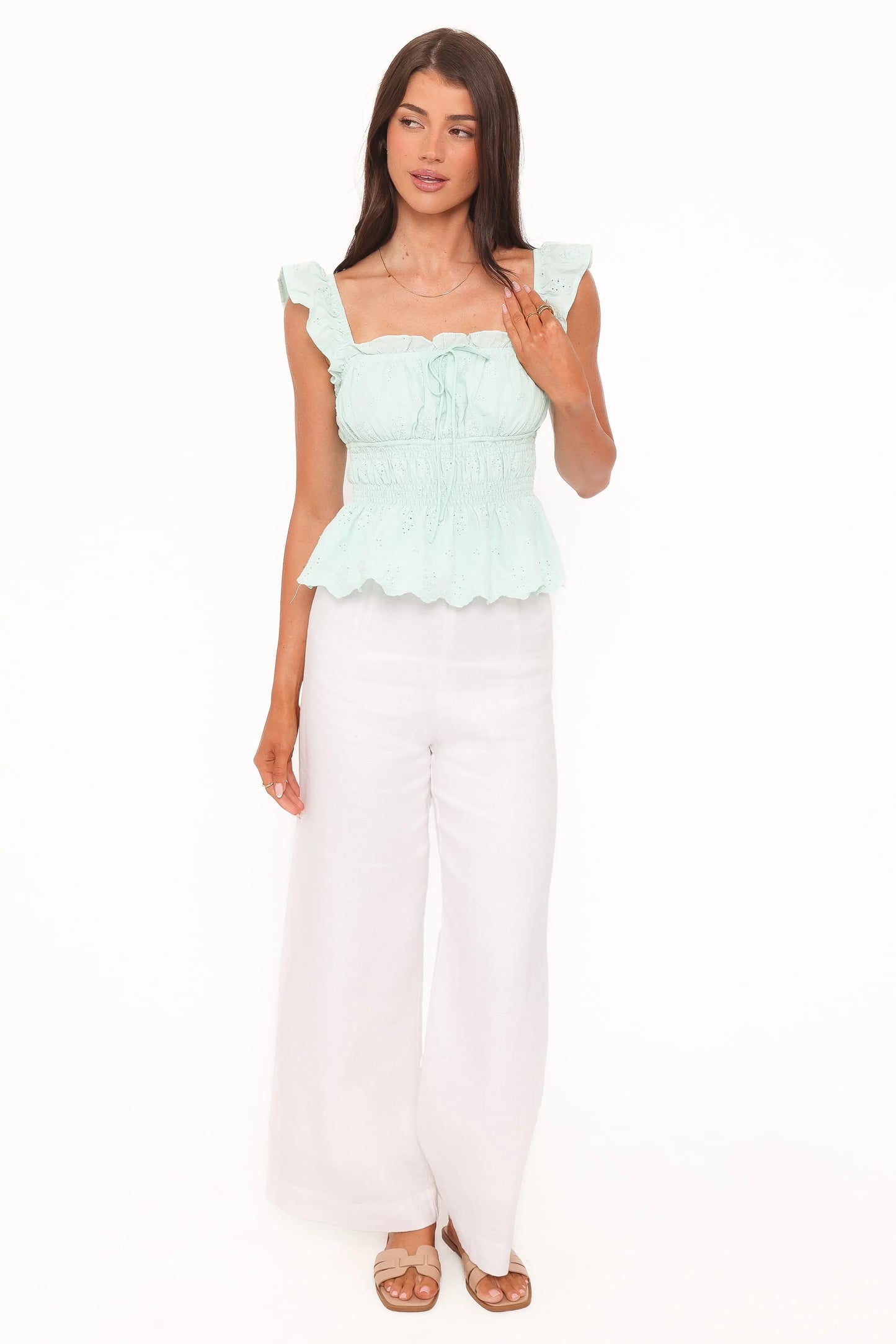 Melissa Peplum Top - Sage