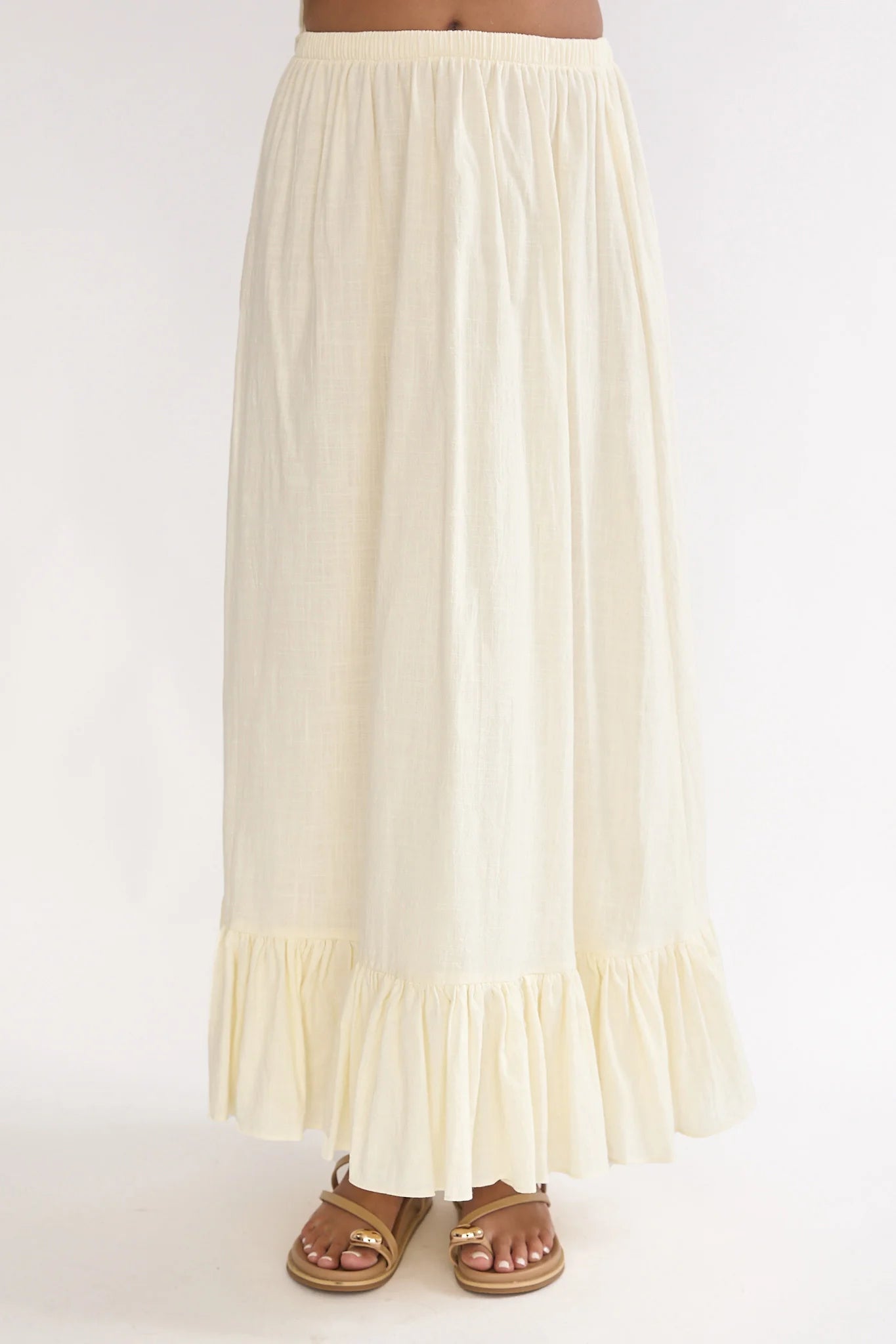 Alera Frill Hem Maxi Skirt Vanilla