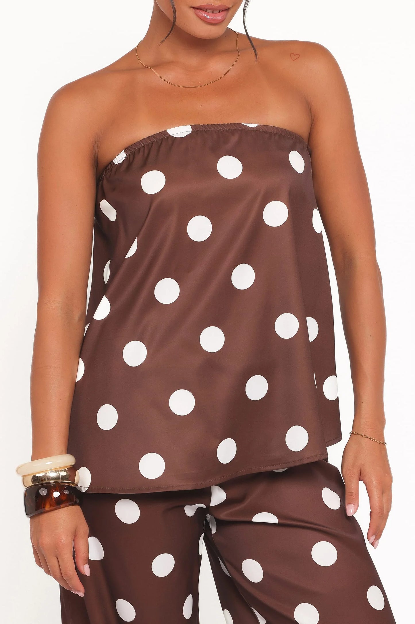 Brielle Polka Dot Set - Brown Polka Dot