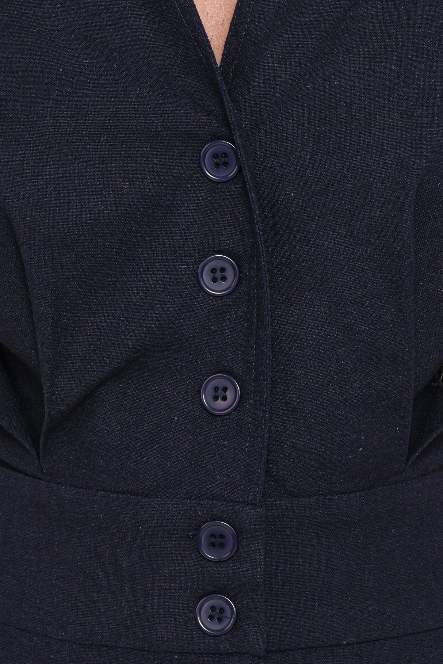 Claudia Collared Romper - Navy