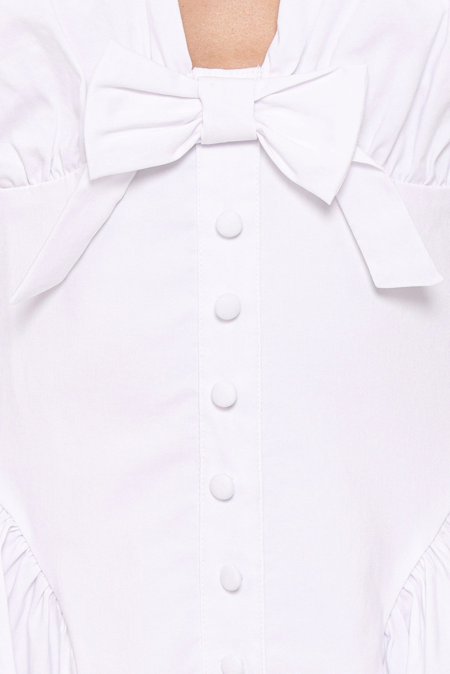 Lyssa Bow Front Mini Dress - White