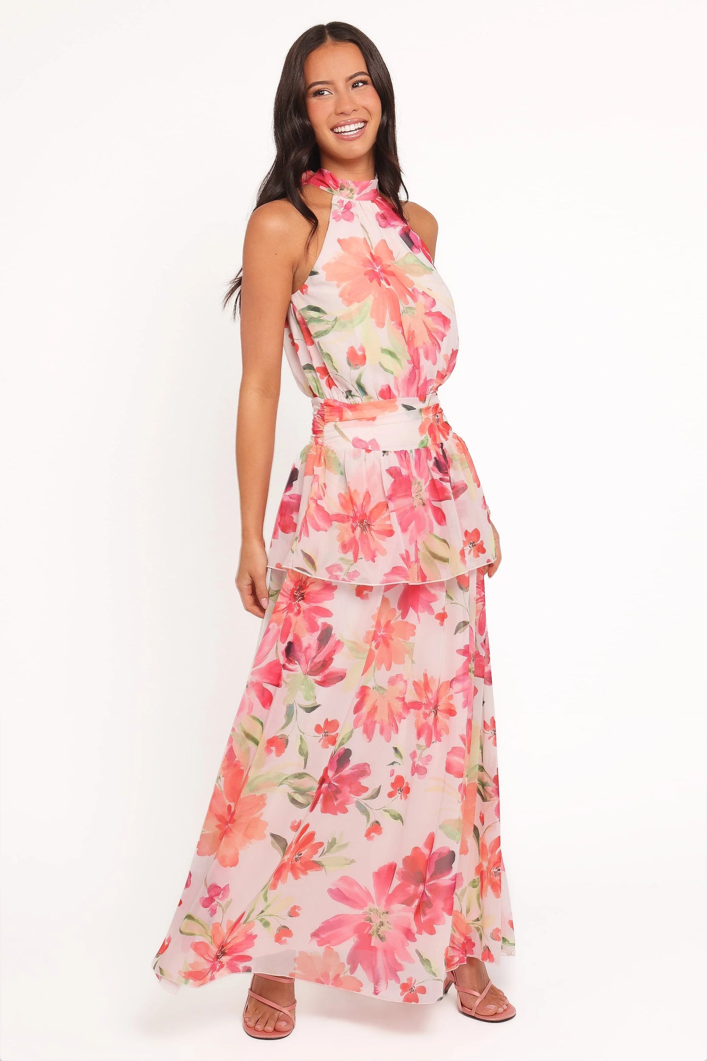 Martha Maxi Dress - Orange Floral
