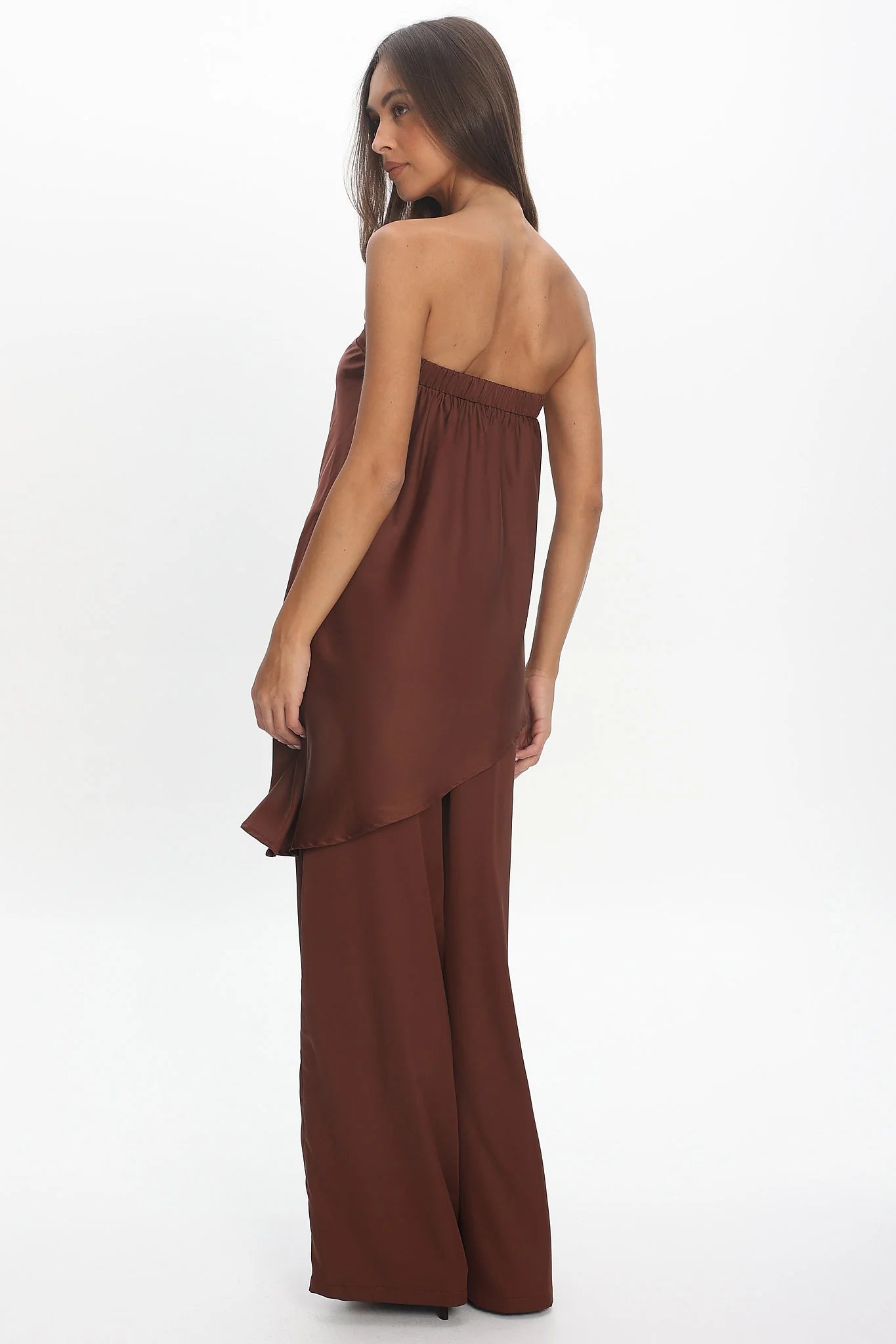 Danita Elastic Waist Pants Chocolate