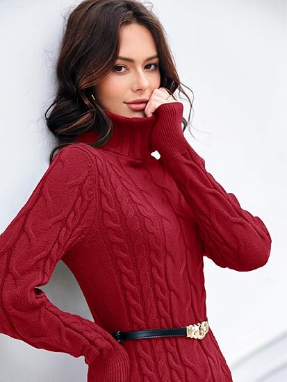 Women's cable knit sweater dress