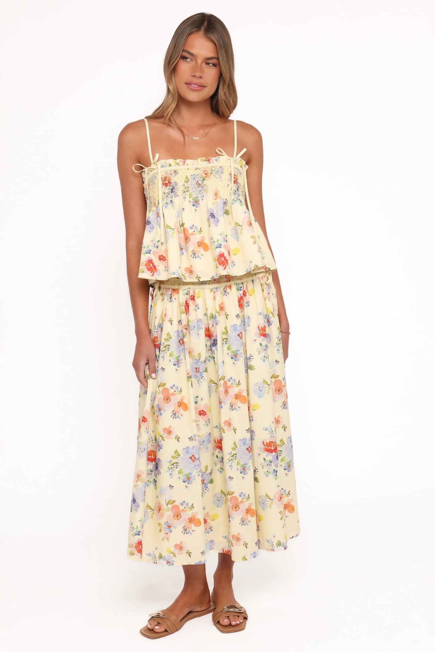 Saskia Maxi Skirt - Lemon Floral