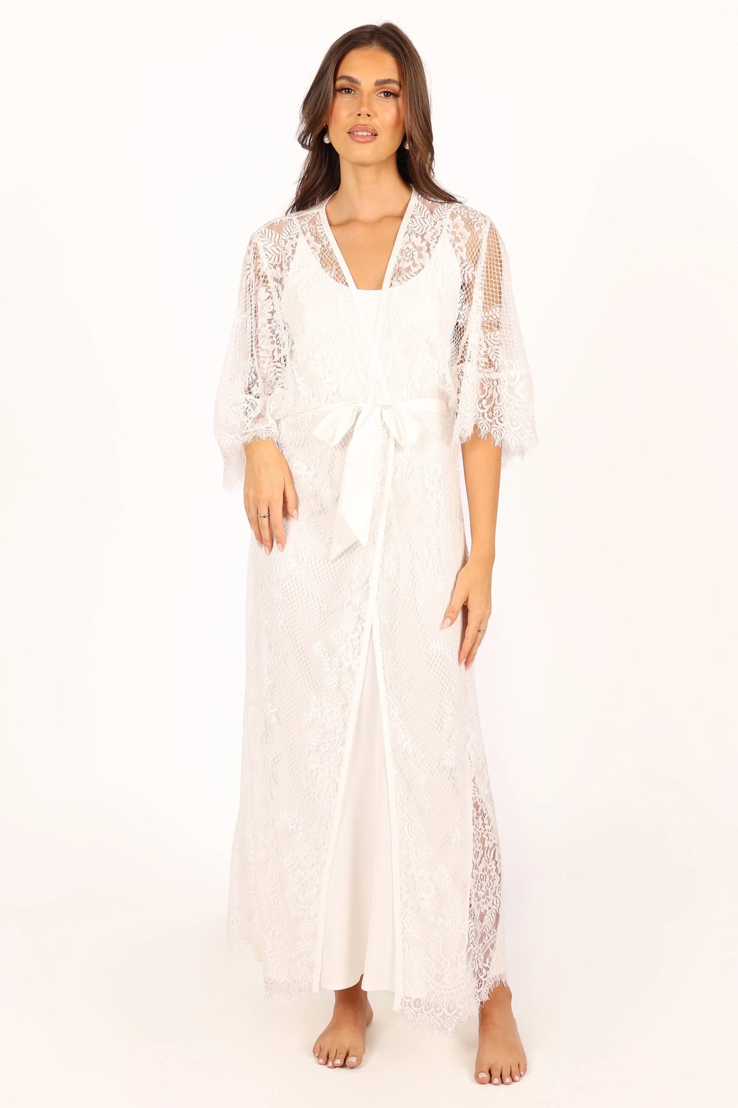 Nephele Lace Bridal Robe - Ivory