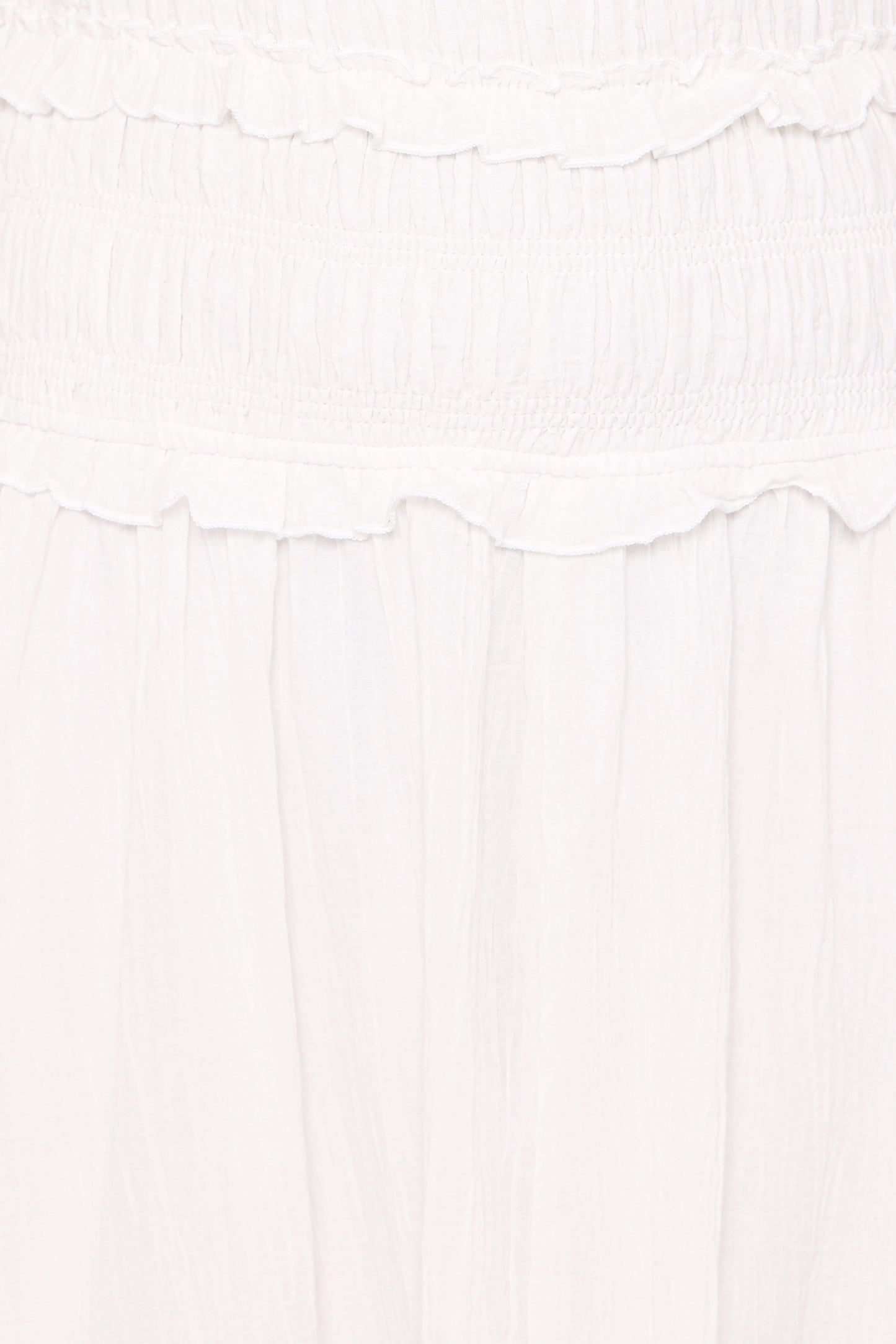 Enola Gather Midi Dress - White