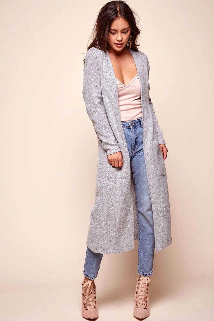 Brookhaven Cafe Long Sleeved Cardigan Grey
