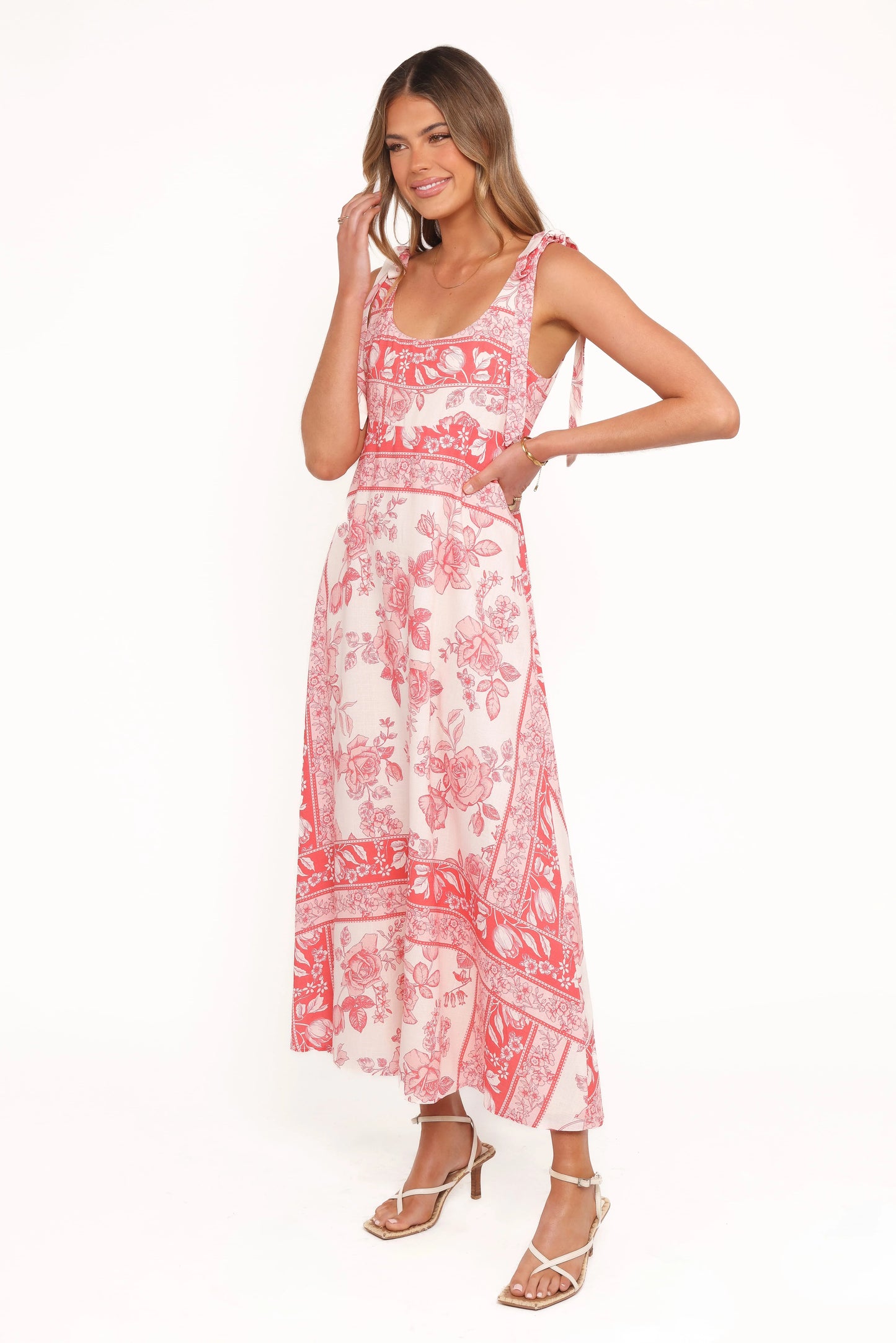 Valara Tie Shoulder Maxi Dress - Rose Tile