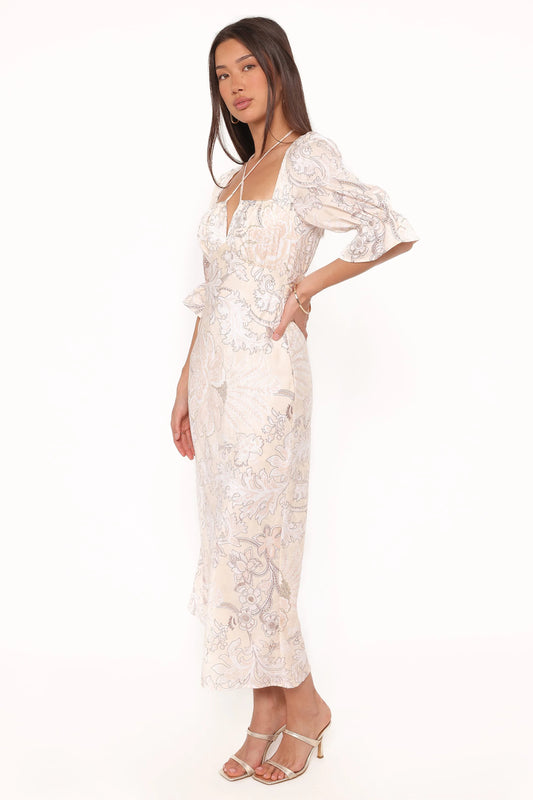 Pauline Long Sleeve Maxi Dress - Pastel Paisley