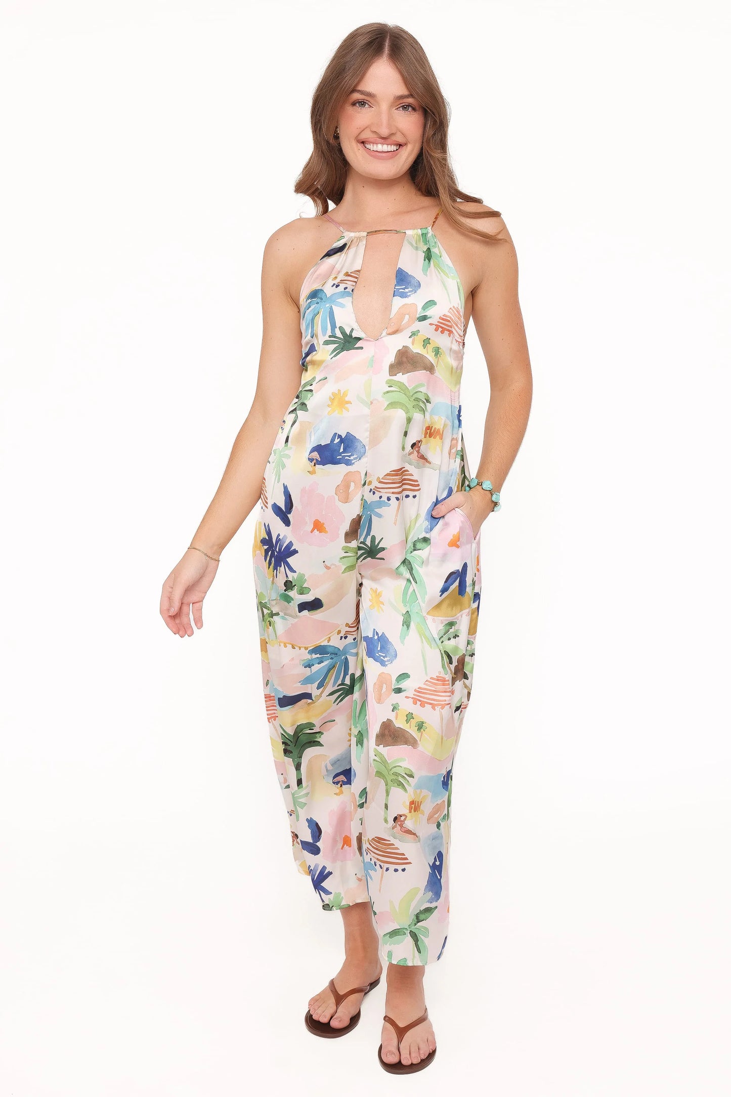 Jess Jumpsuit - Cream Resort Isle