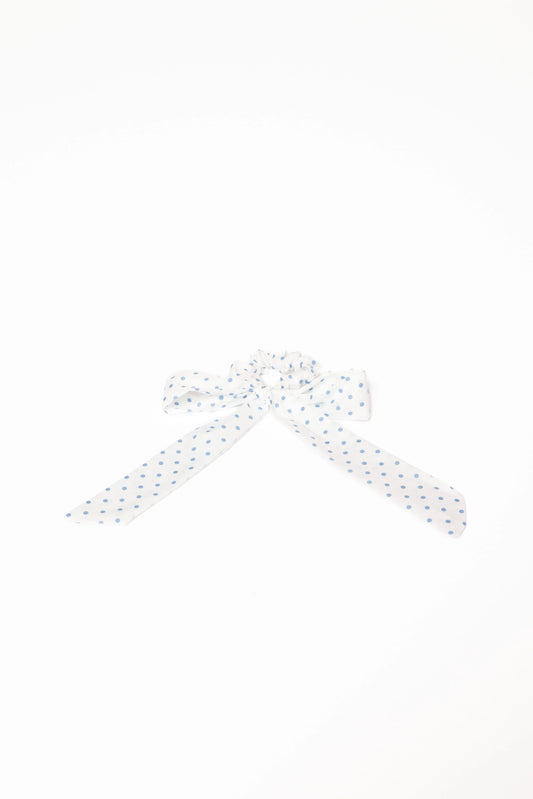 Cass Bow Scrunchie - White
