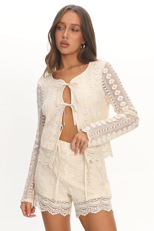 Perrine Lace Shorts Oat