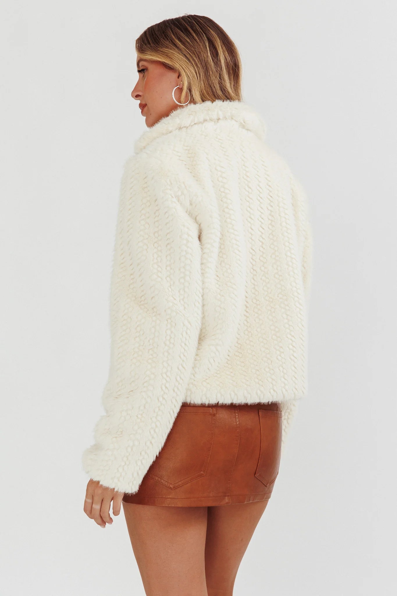 Smoky Mountains Faux Fur Jacket Beige
