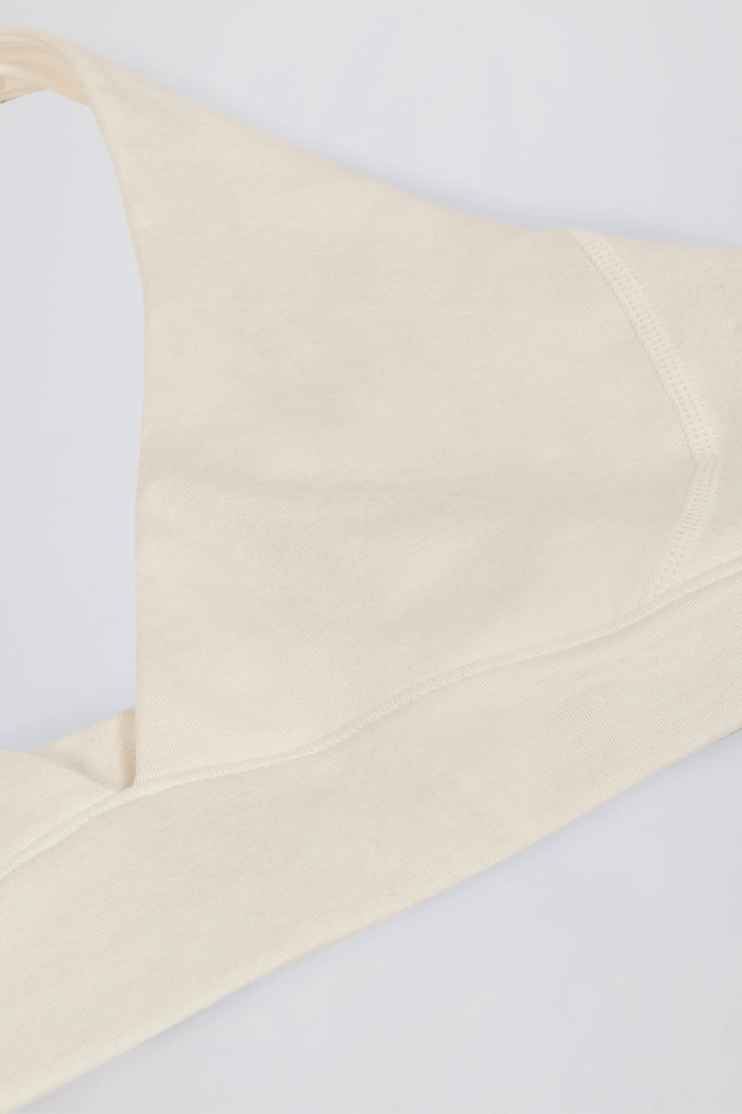 Brushed Jersey V-Neck Sports Bra in Ivory Marl