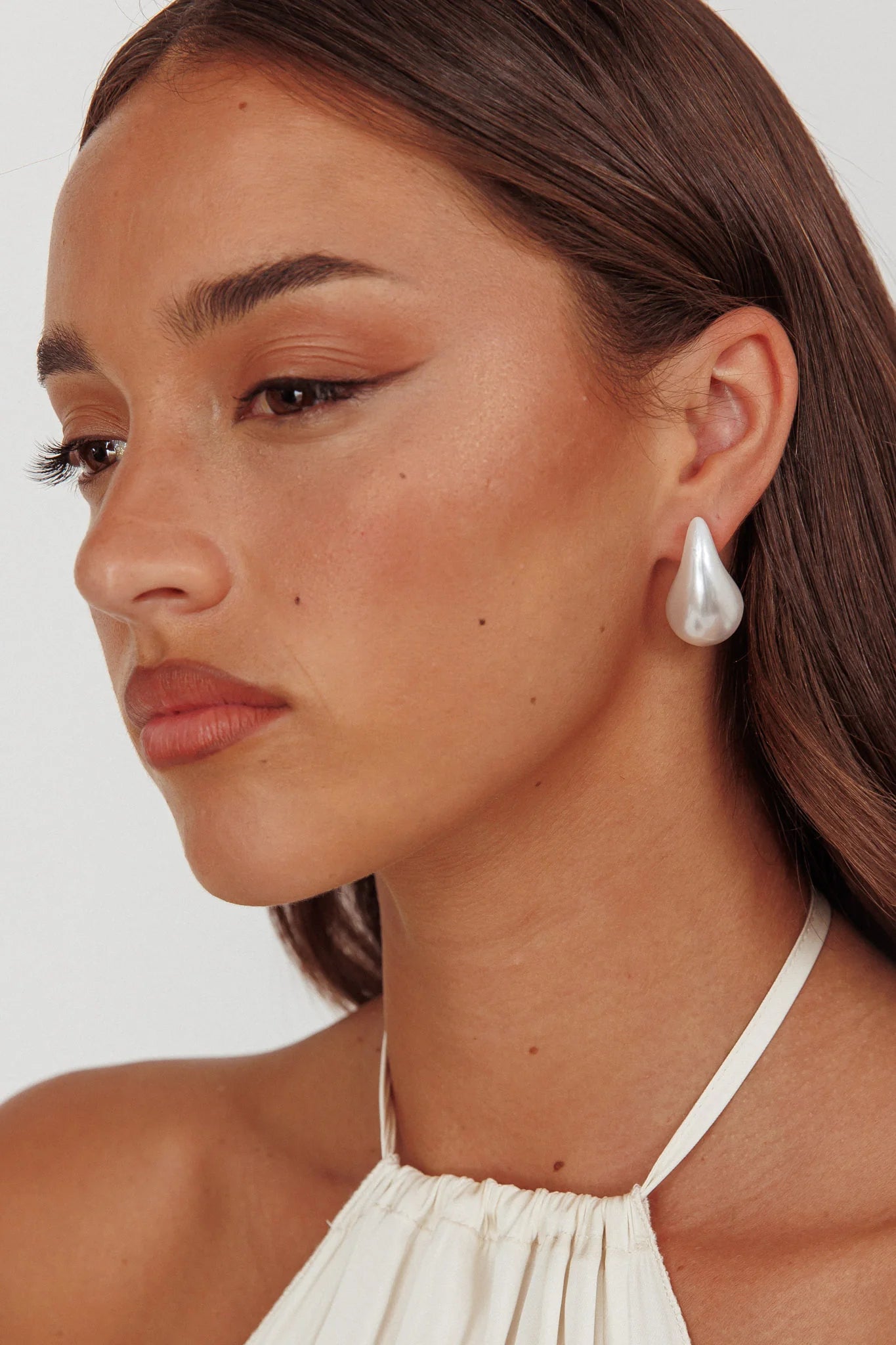 Rainy Teardrop Earrings Pearl