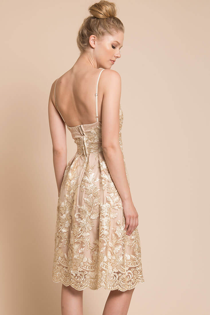 Delilah Lace Dress Beige