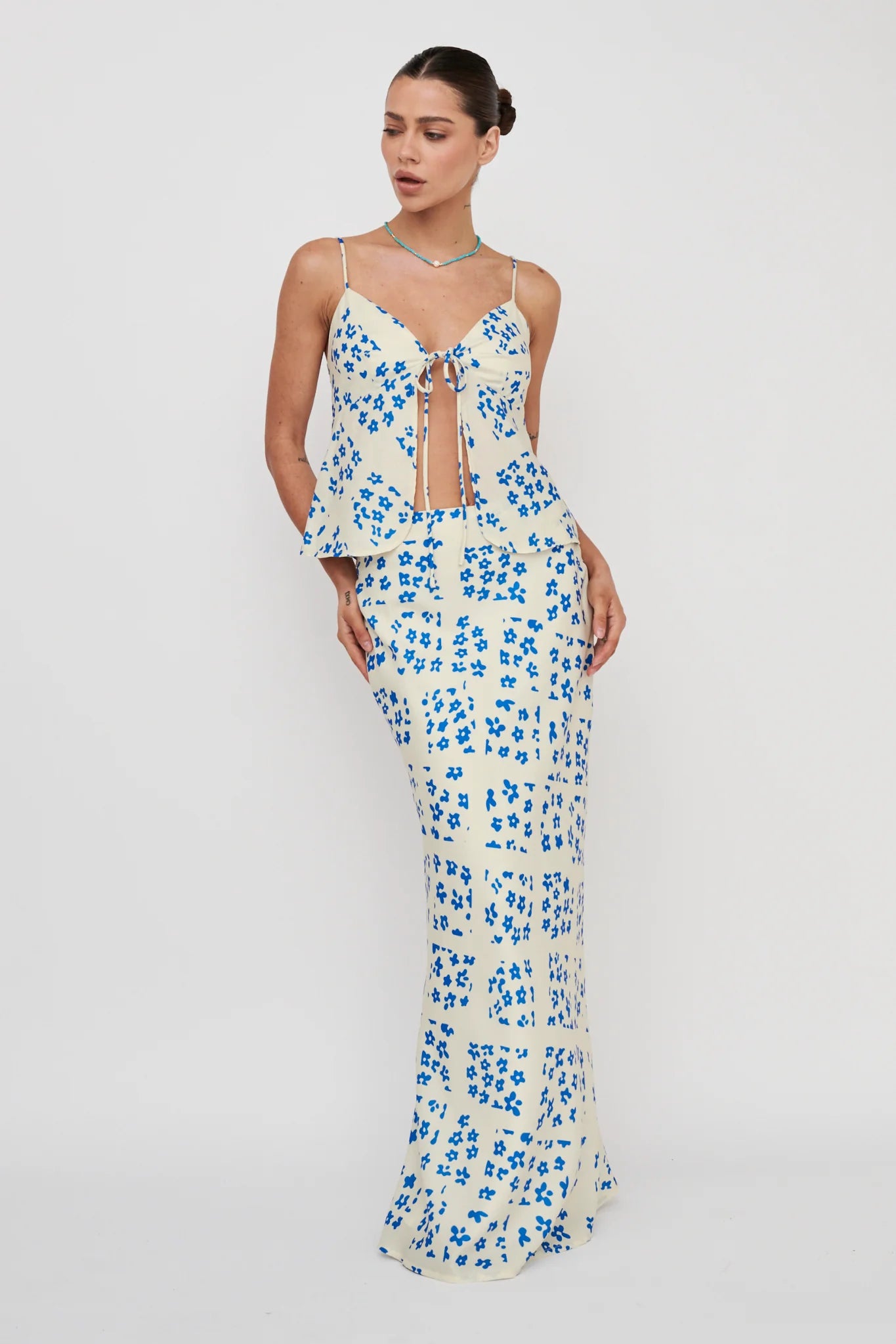 Heart & Soul Maxi Skirt Floral Cream