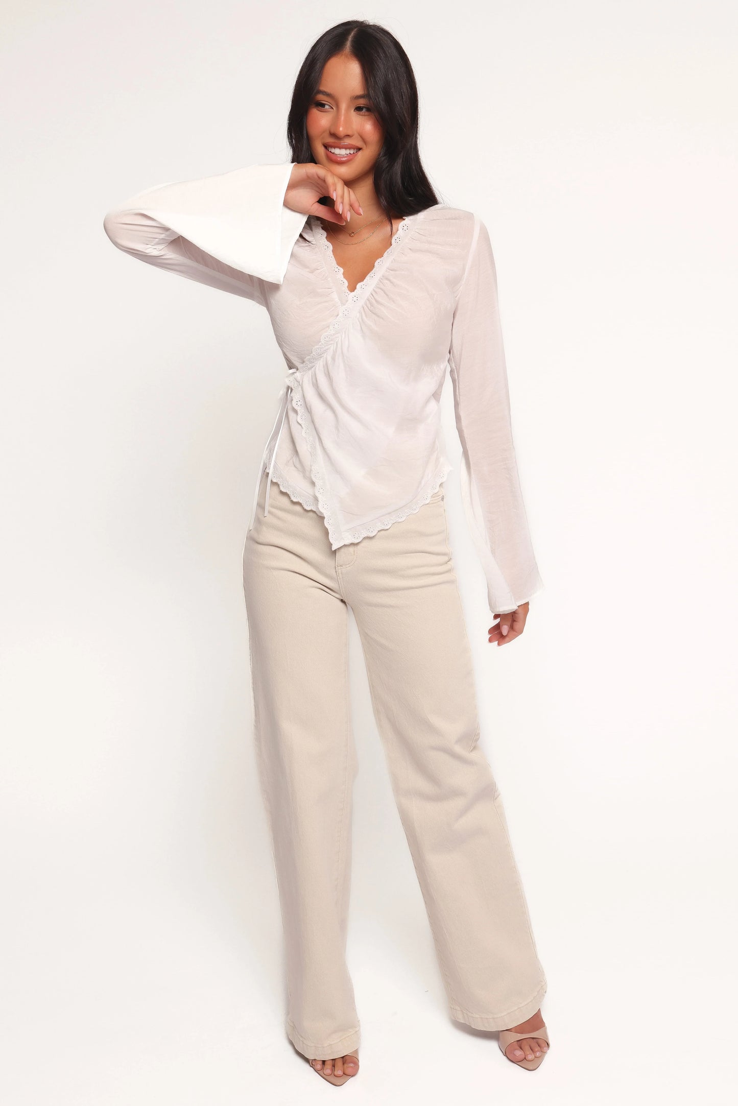 Adira Wrap Blouse - White