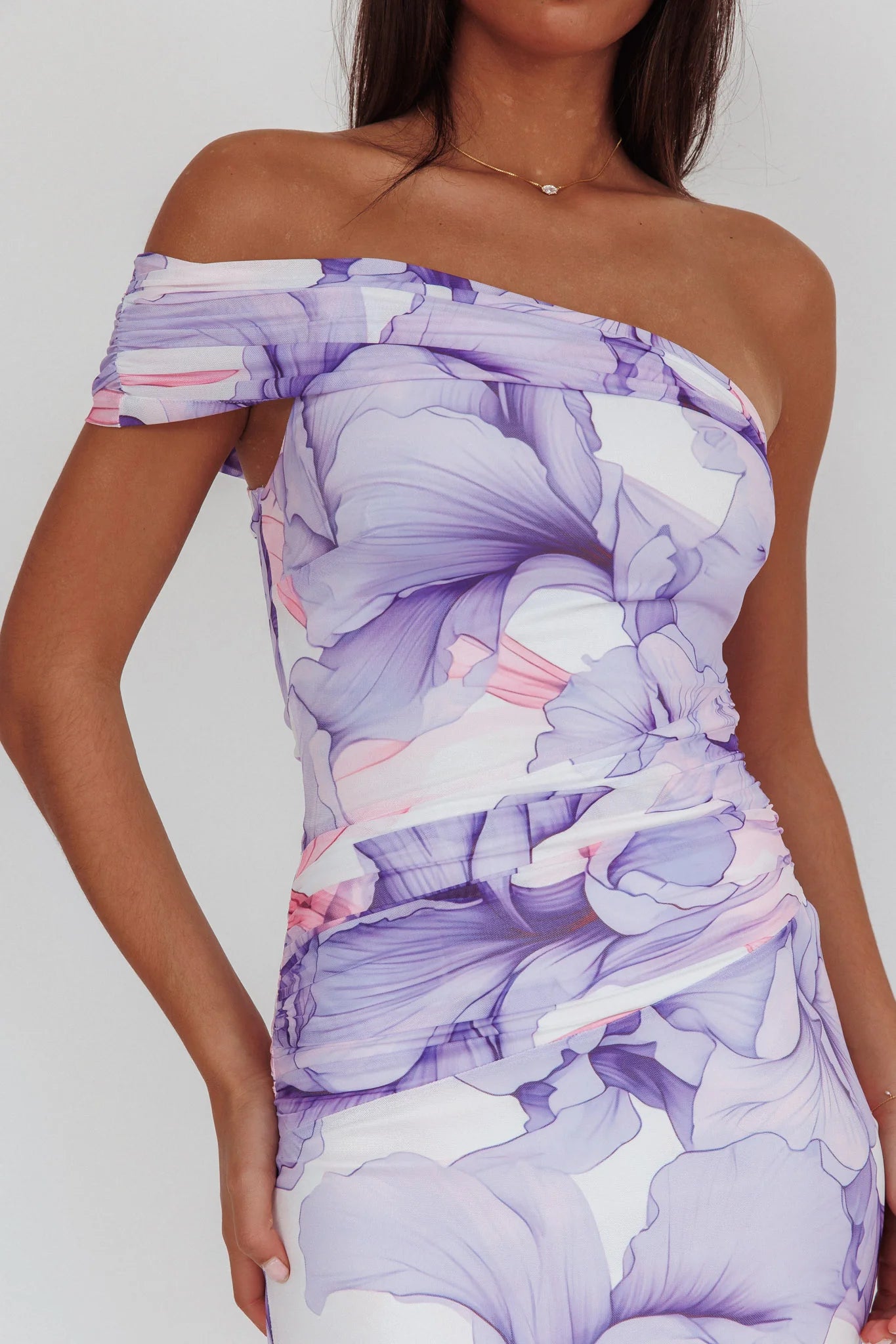 Gala One-Shoulder Maxi Dress Orchid Lilac