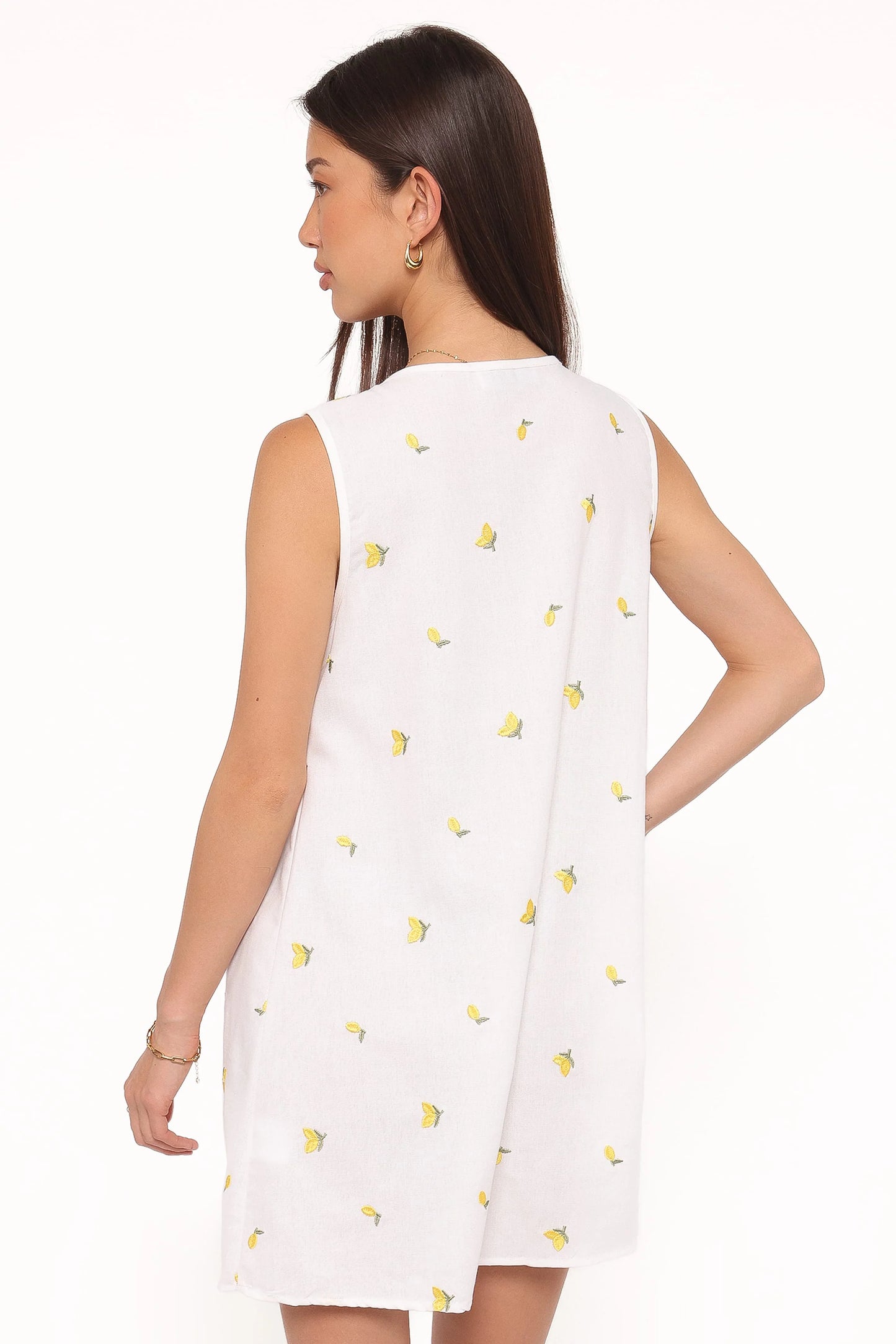 Madeline Mini Dress - Embroidered Lemons