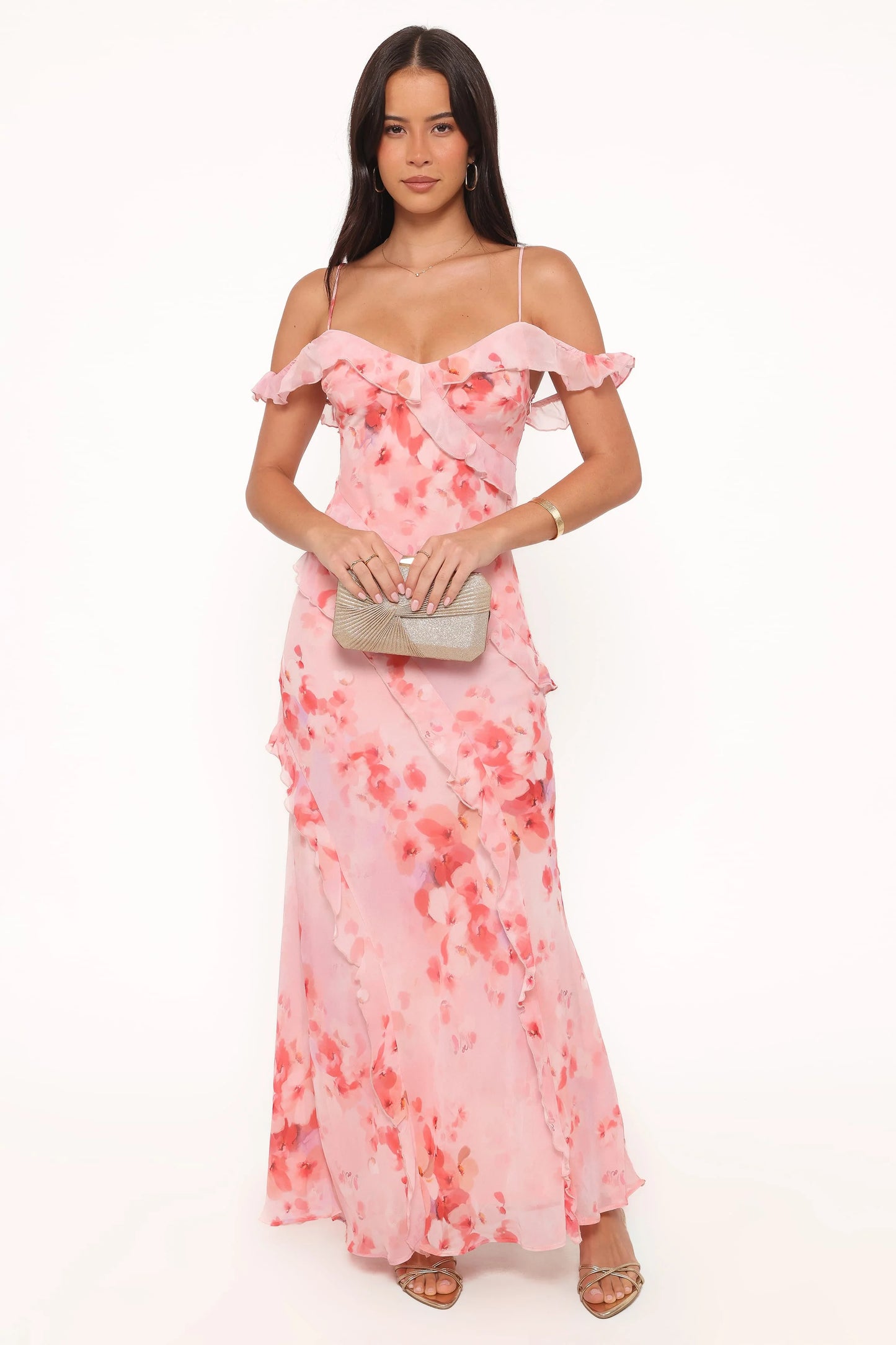 Alexia Off Shoulder Maxi Dress - Pink Floral