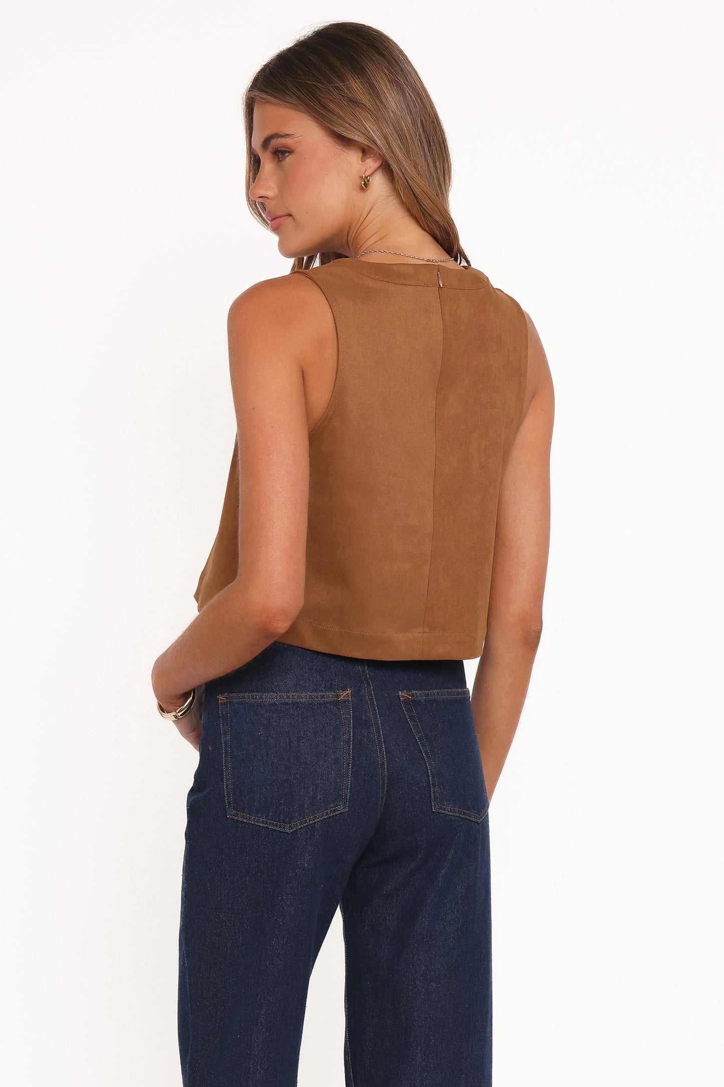 Charles Faux Sueded Top - Camel