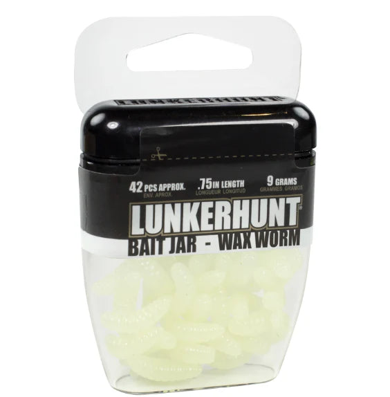 Lunkerhunt Wax Worm Bait Jar 1/3 oz.