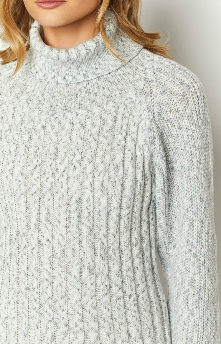 Xanthi Grey Roll Neck Sweater Mini Dress