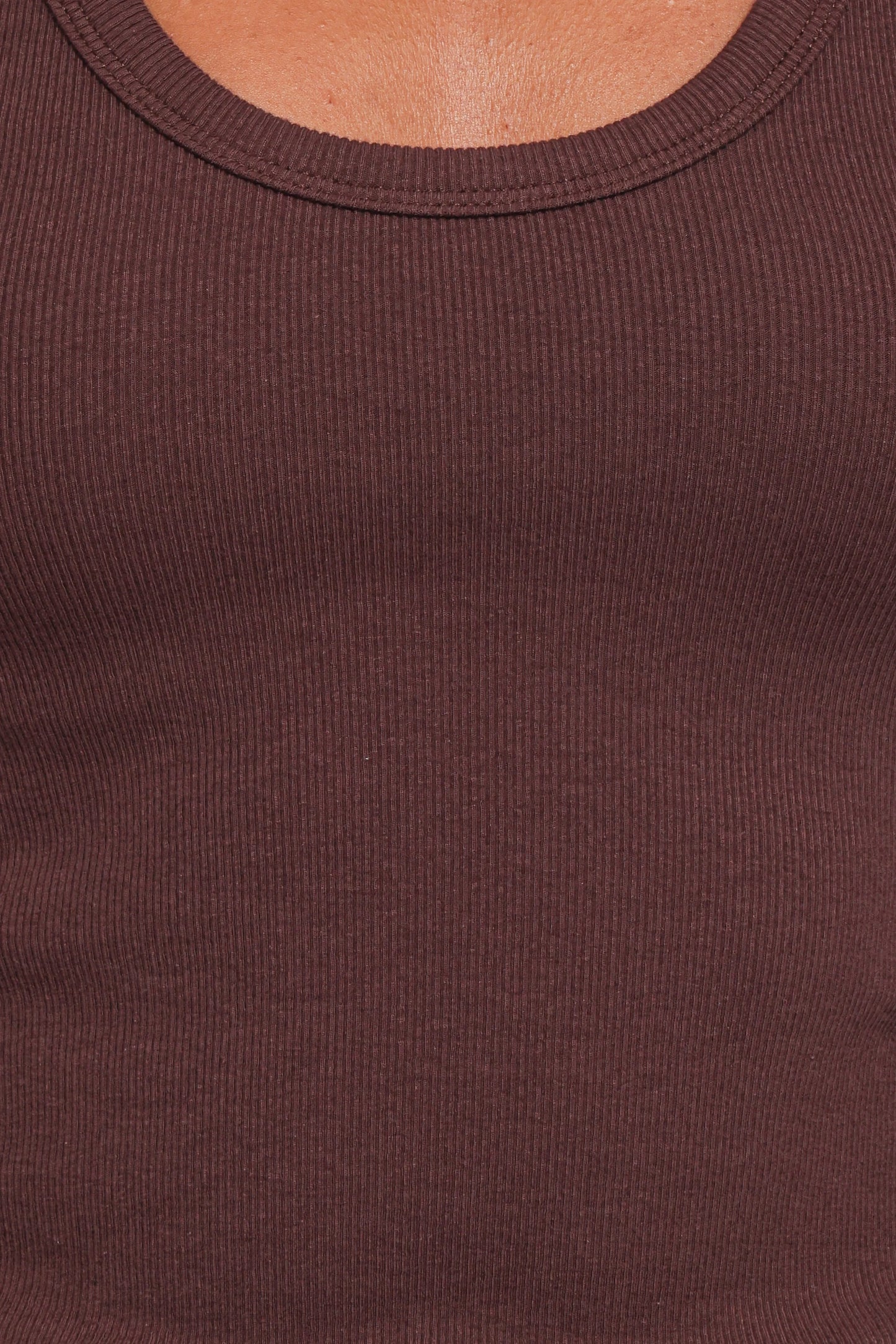 Miles Racerback Rib Knit Tank Top - Espresso