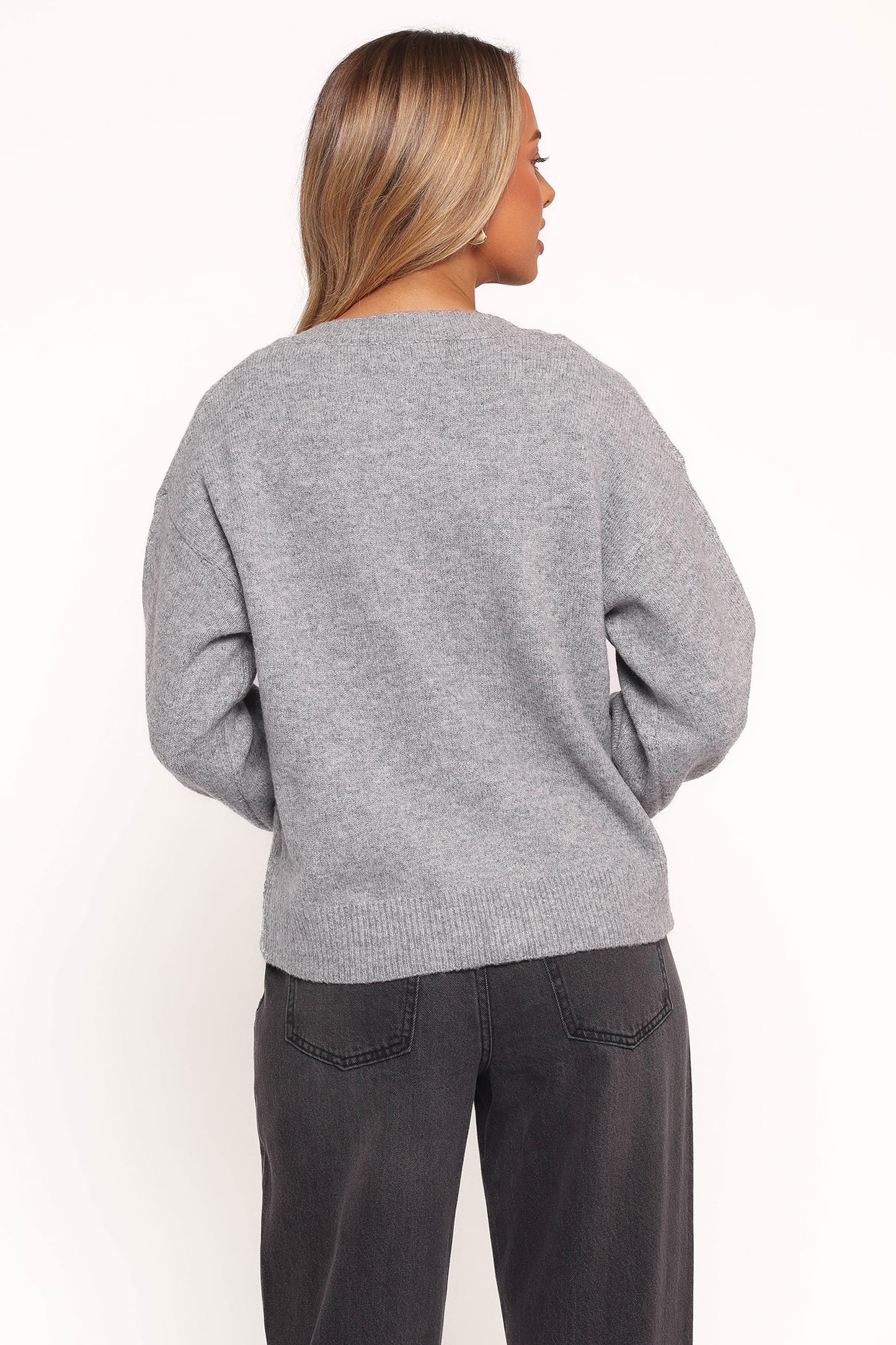 Neri Bow Tie Front Cardigan - Grey