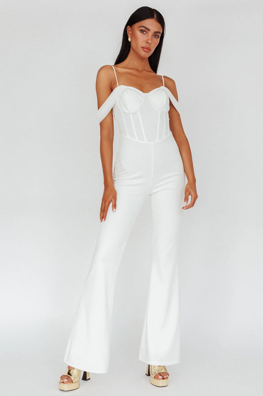 Nian Corset Bodice Jumpsuit Ivory