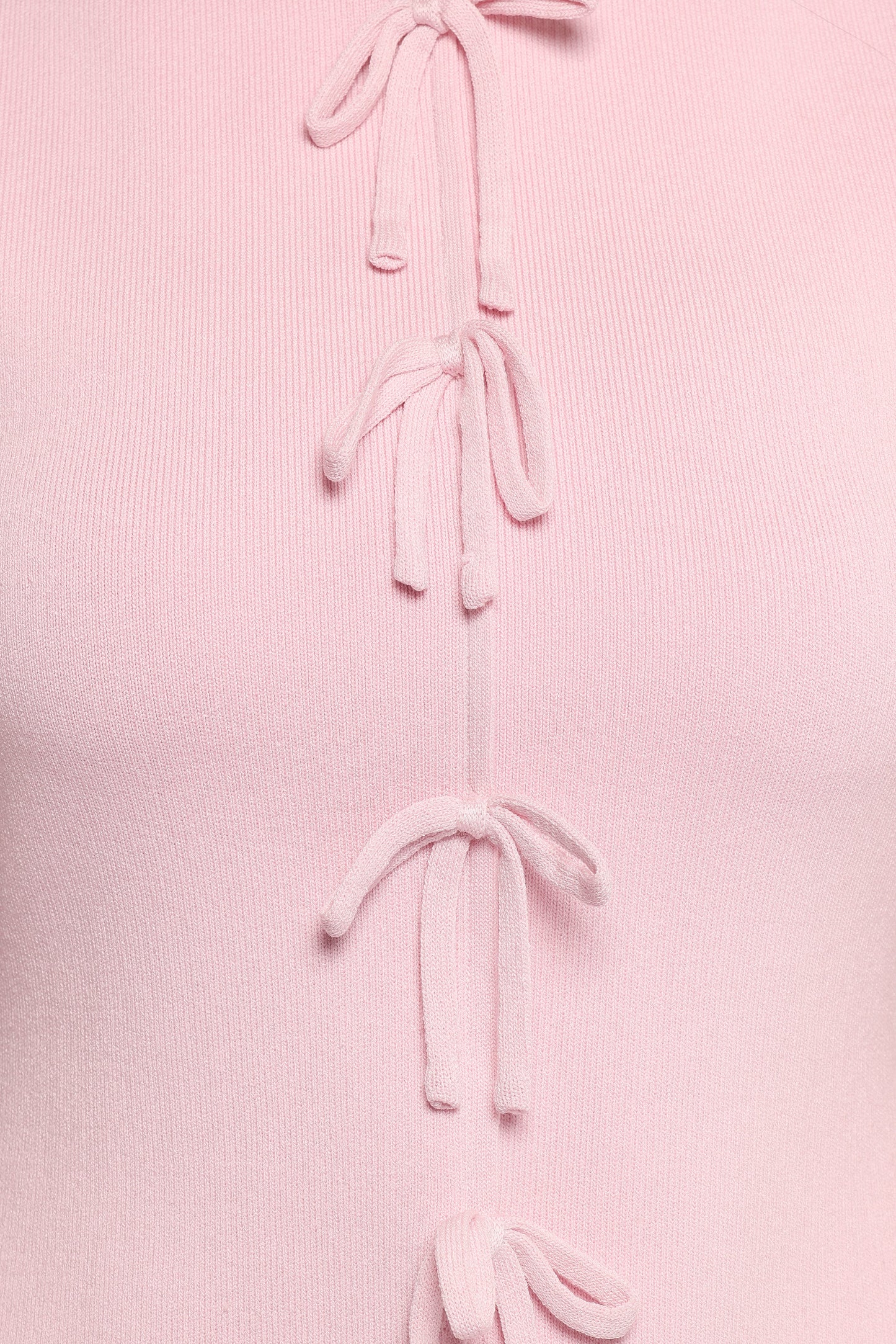 Milani Bow Knitted Top - Light Pink