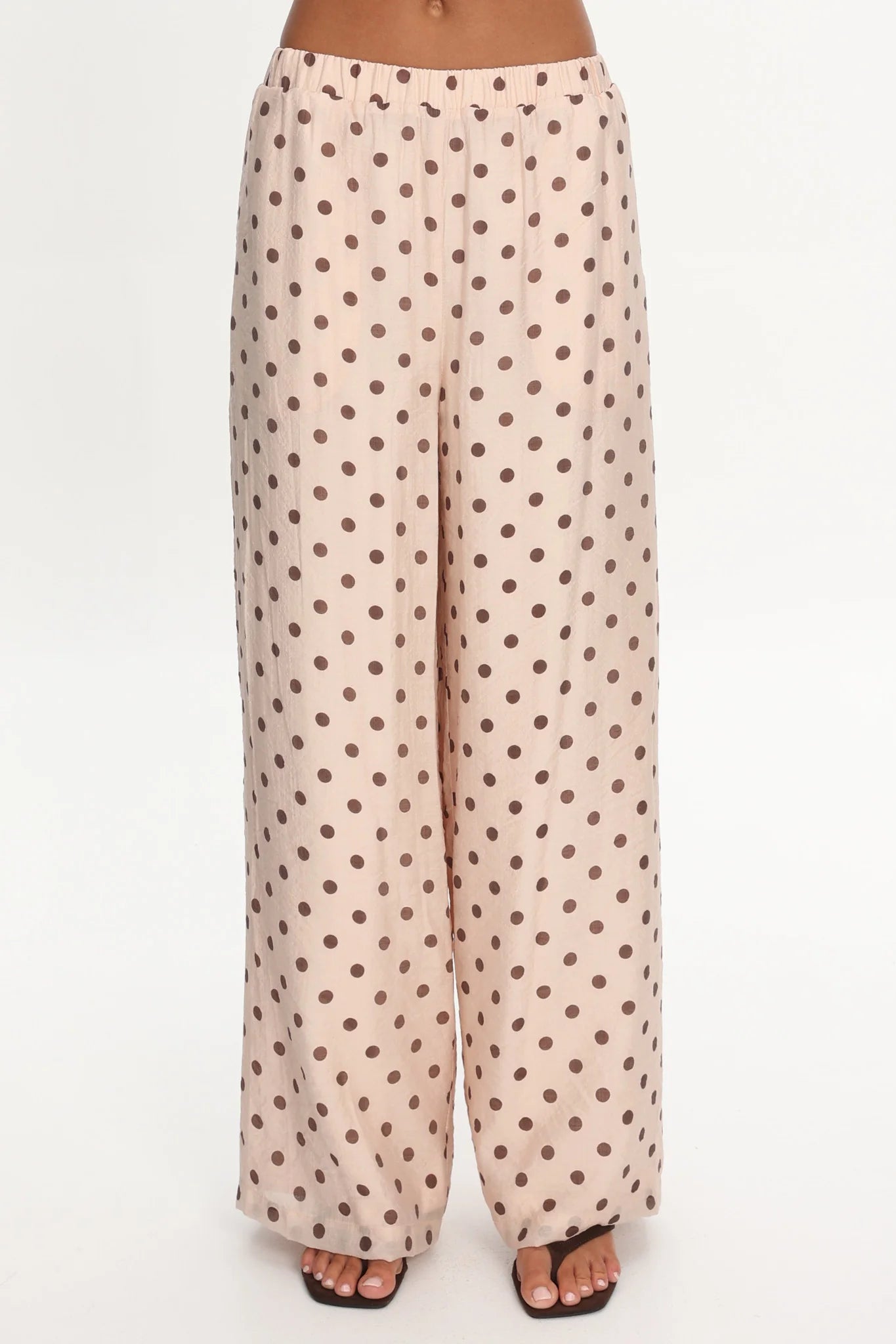 Anessa Straight Leg Pants Polka Dot Cream