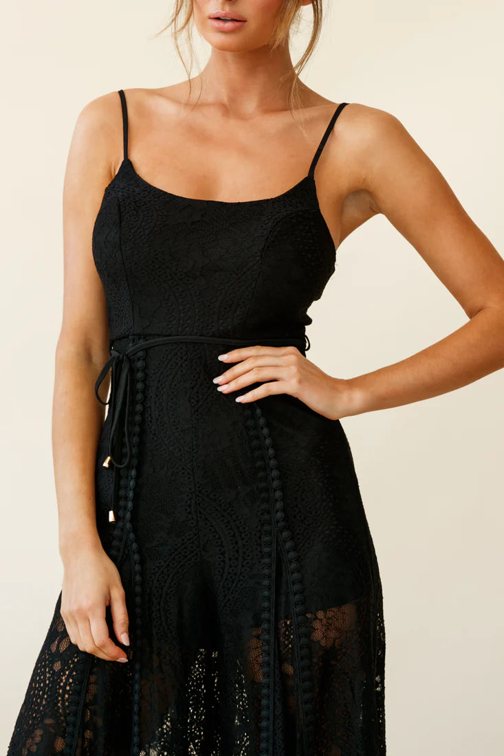 Palm Springs Lace Jumpsuit Black