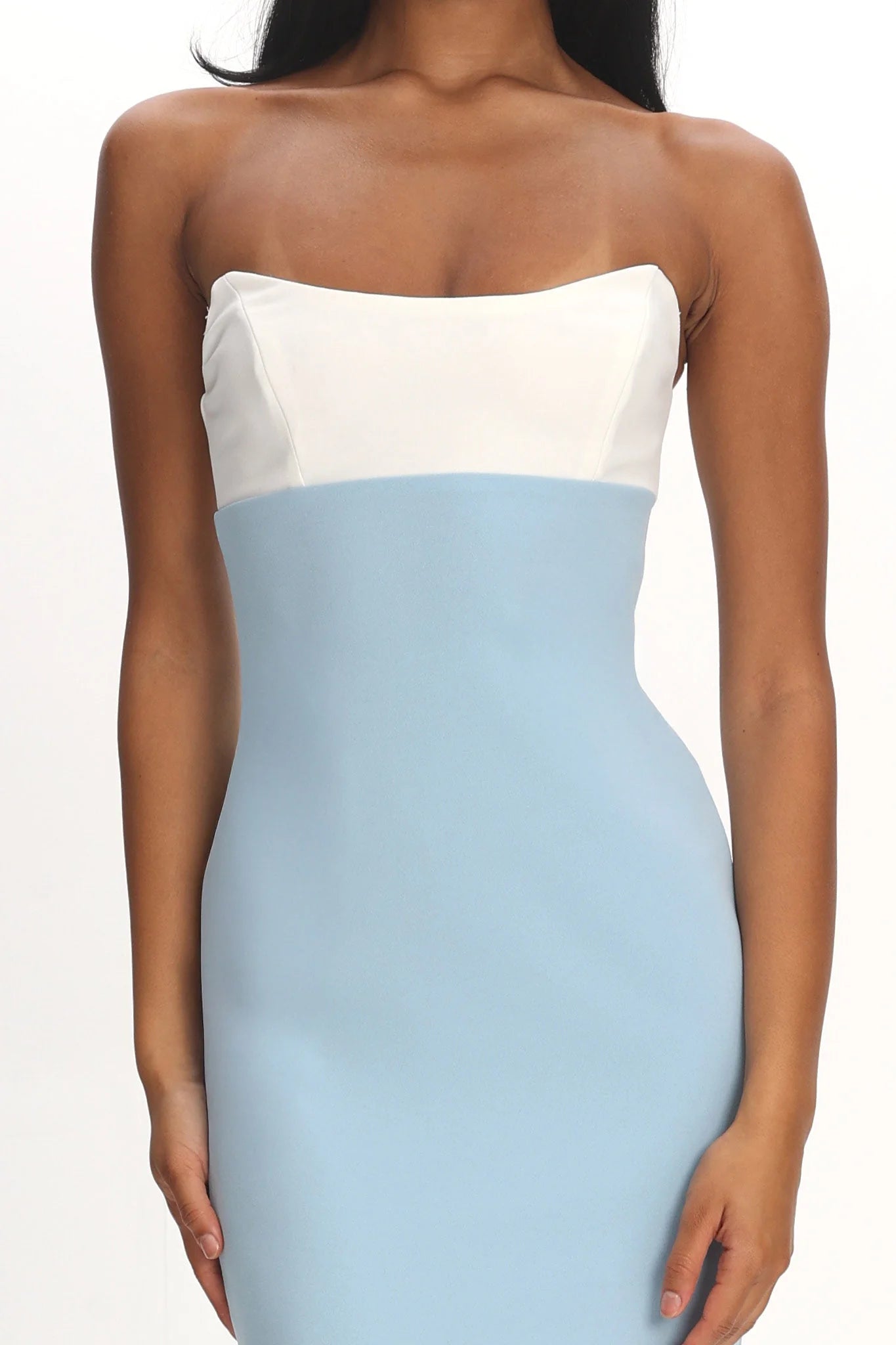 Regent Strapless Maxi Dress Contrast Blue