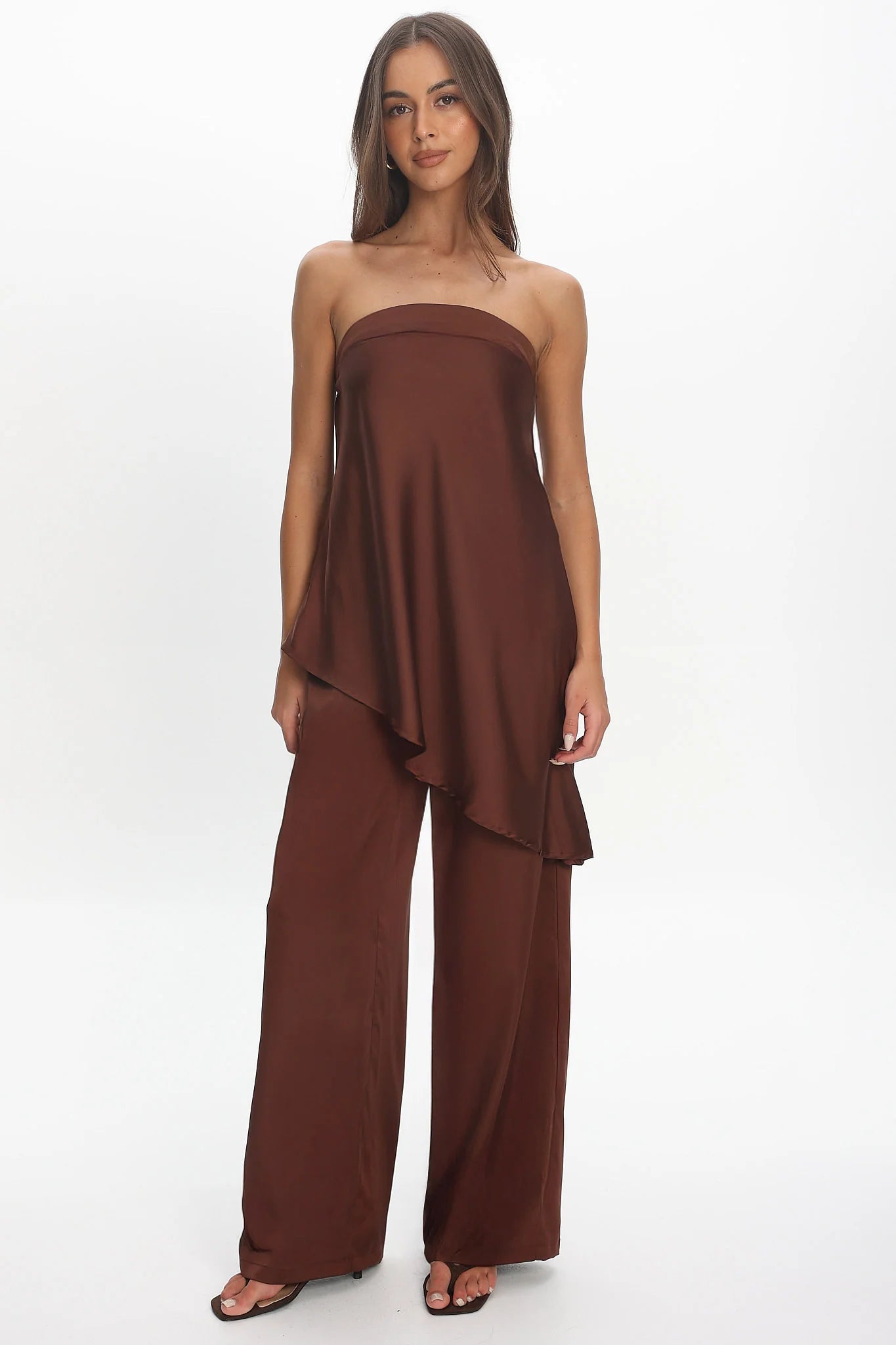 Danita Elastic Waist Pants Chocolate