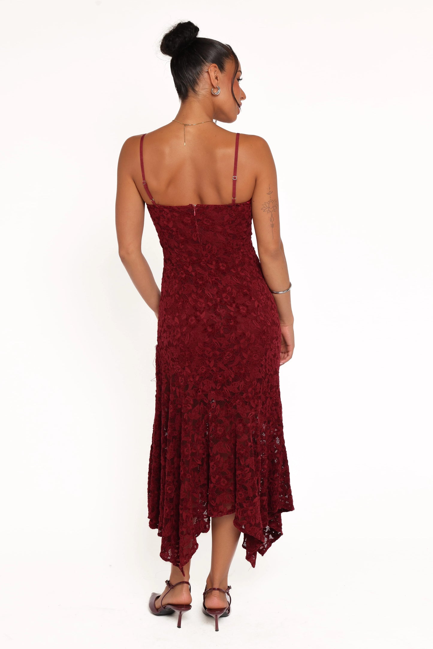 Lorde Midi Dress - Burgundy Lace