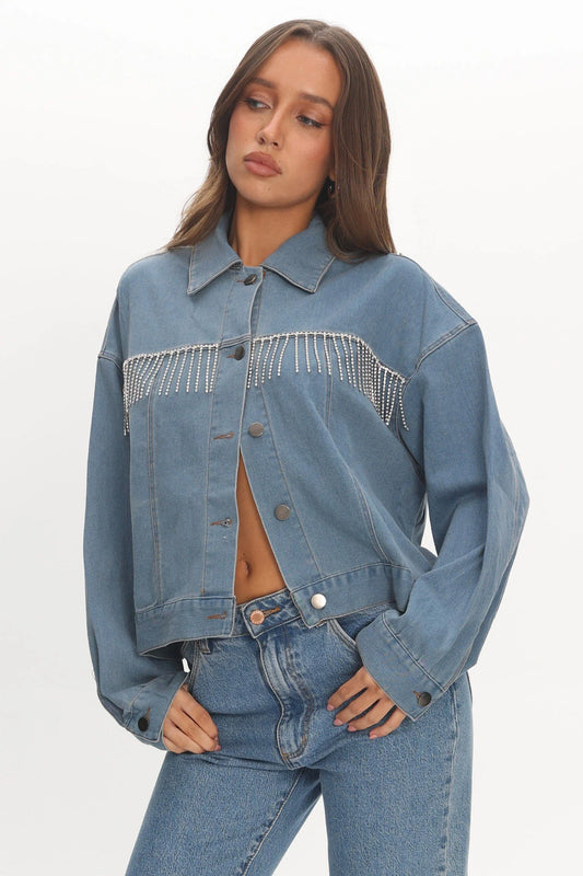 Rodeo Diamante Jacket Washed Blue