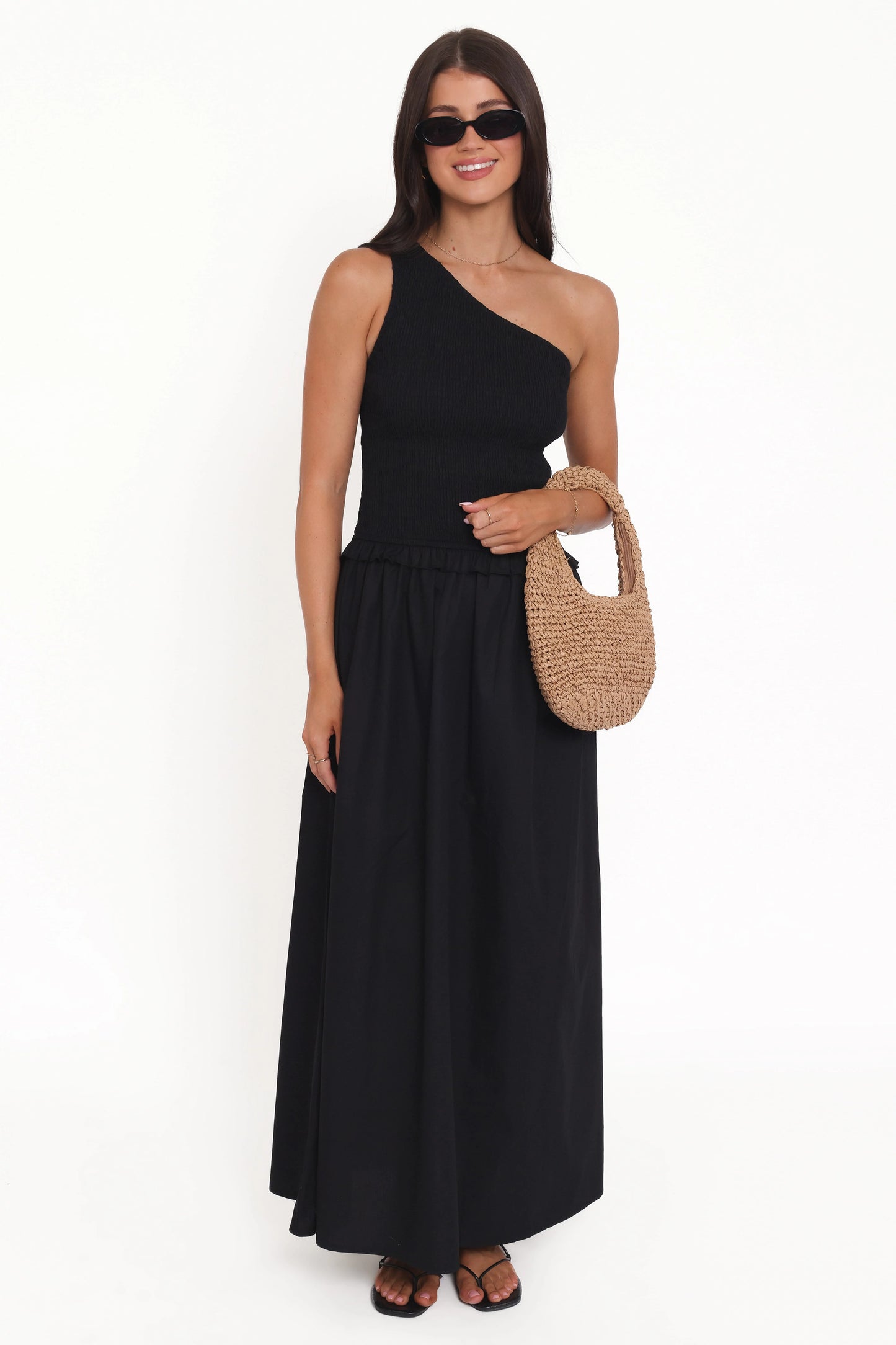 Myla One Shoulder Maxi Dress - Black
