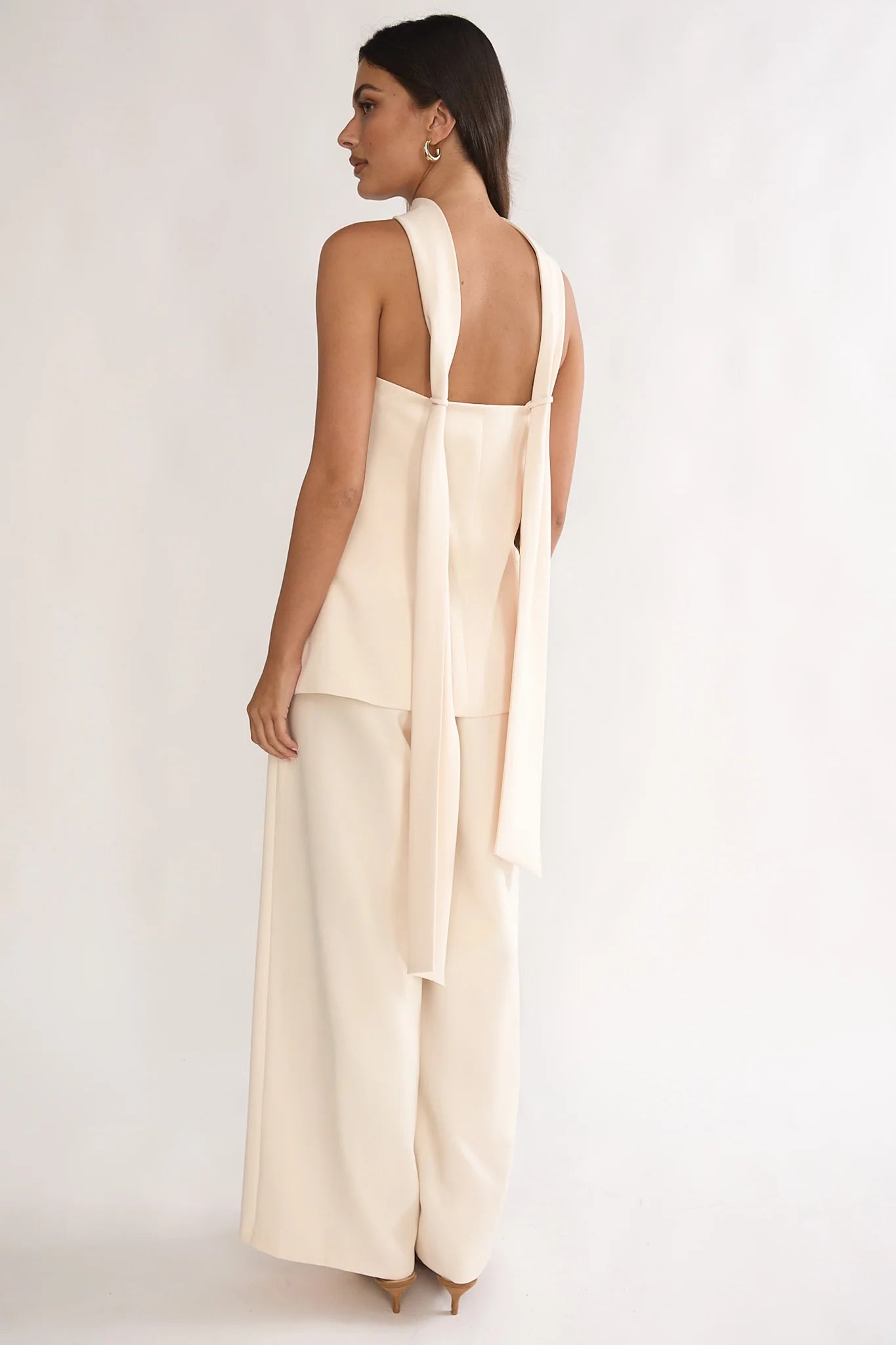 Florene Strapless Split Scarf Top Vanilla