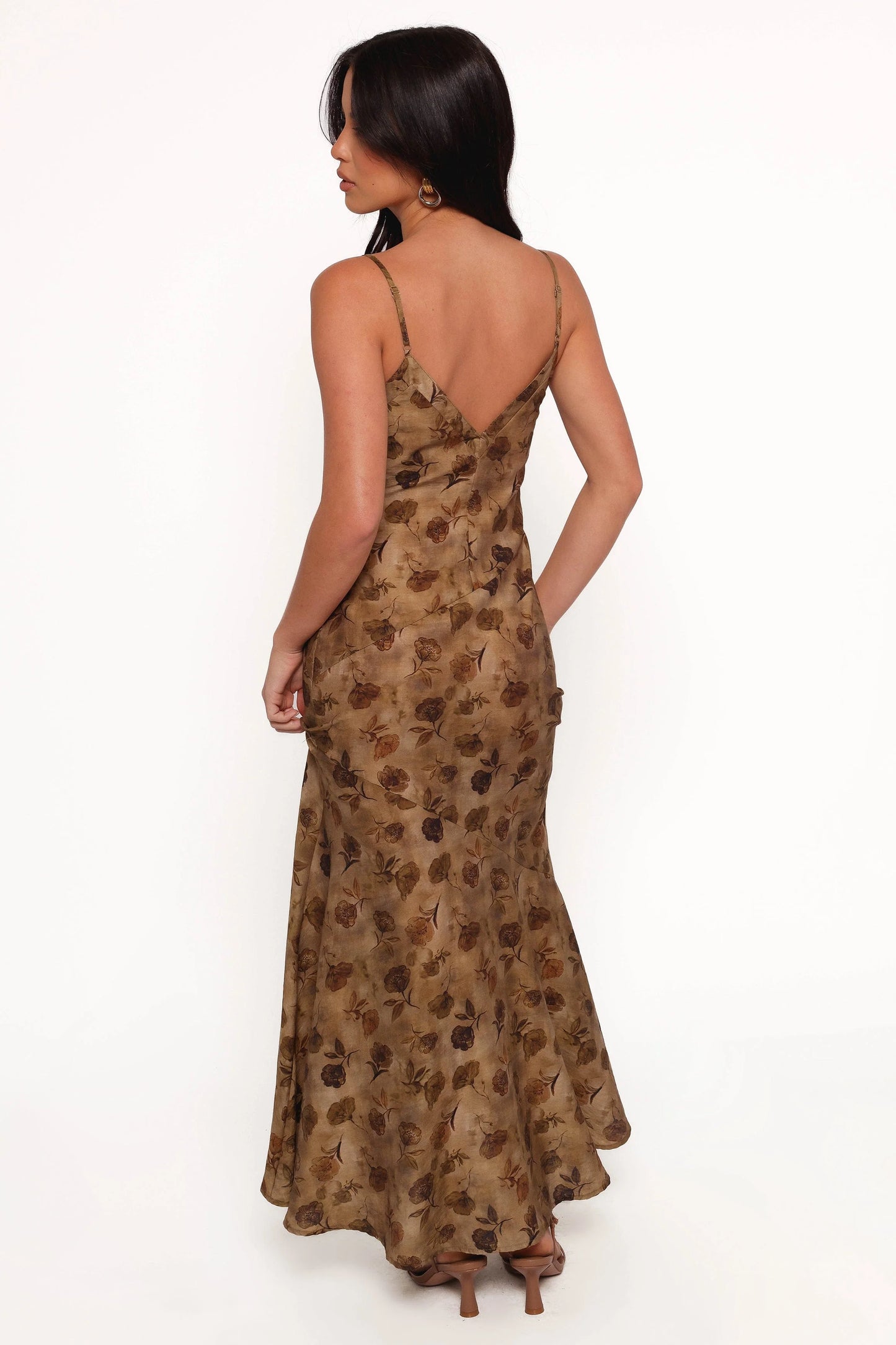 Fia Midi Dress - Tan Floral