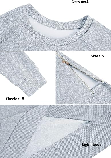 Women’s Soft Brushed Long Sleeve Pullover Sweatshirt