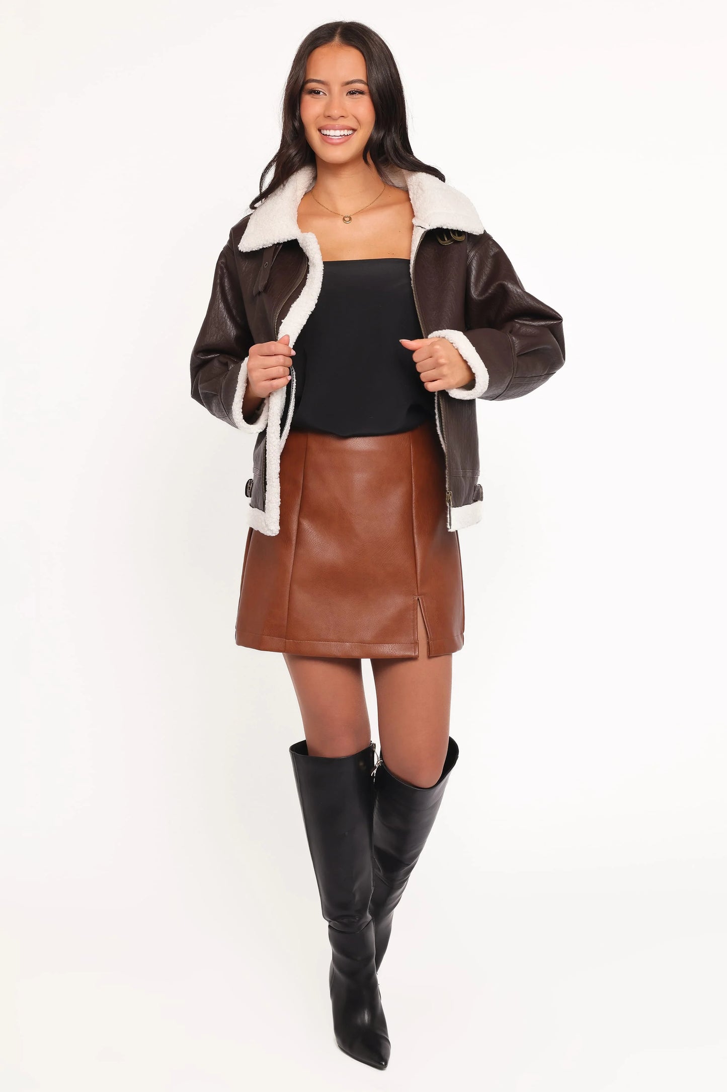 Baxter Shearling Lined Jacket - Brown