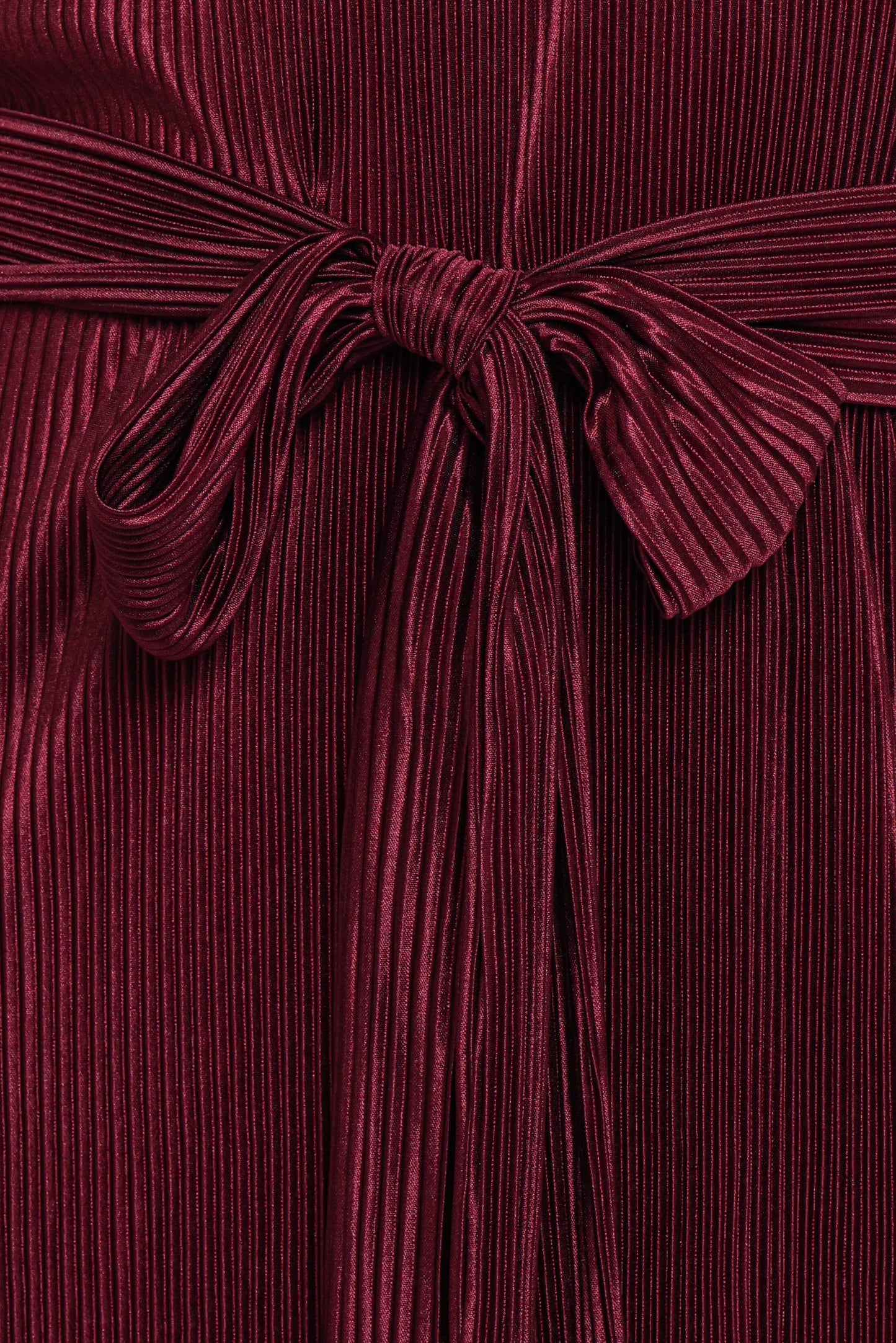 Joy Plisse Mini Dress - Burgundy