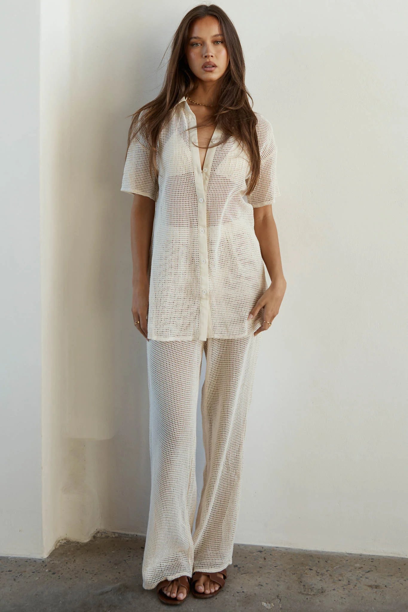 SNDYS Hyams Long Knit Pants Sand