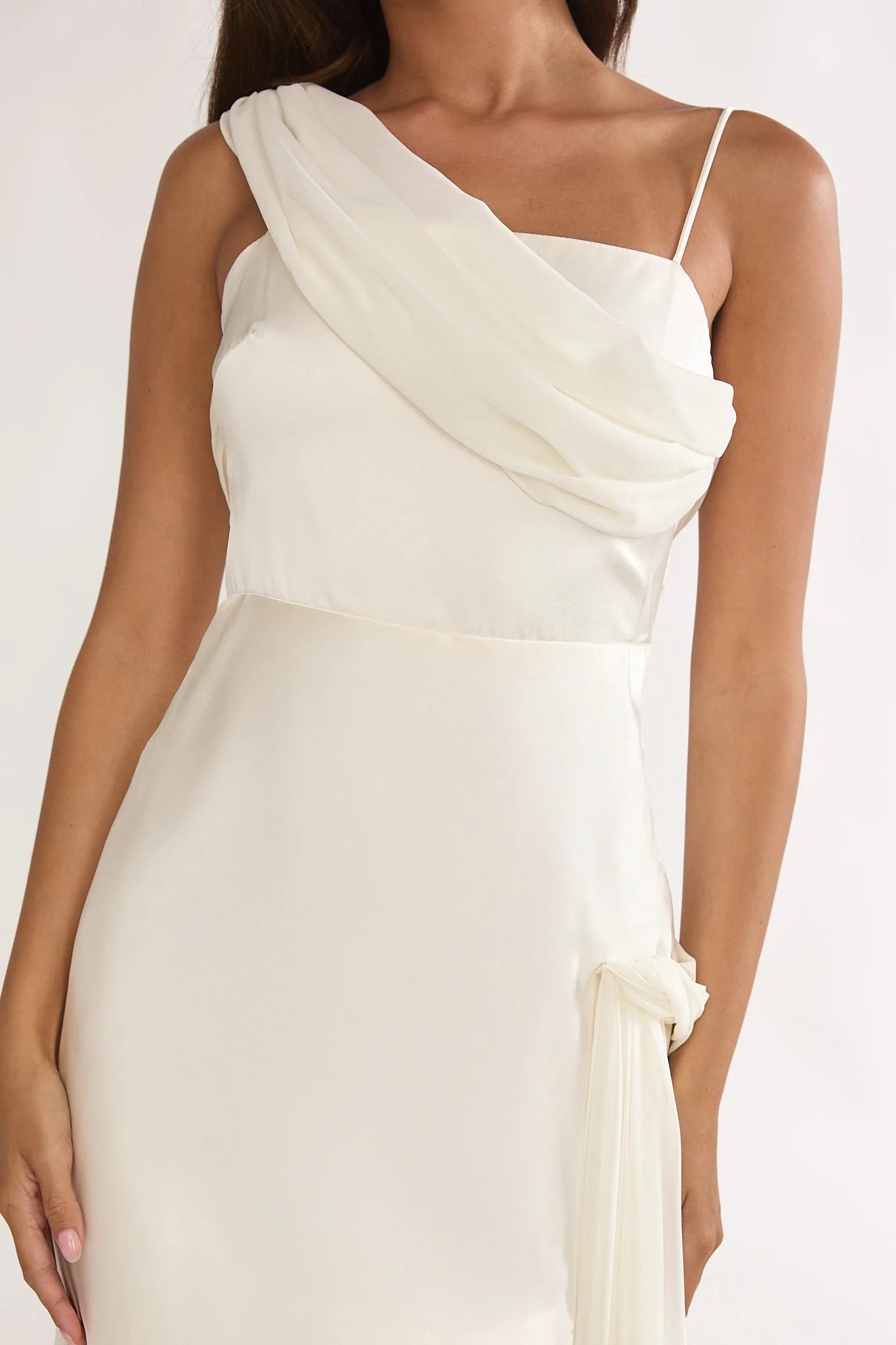 Doloros Drape Accent Maxi Dress Oyster